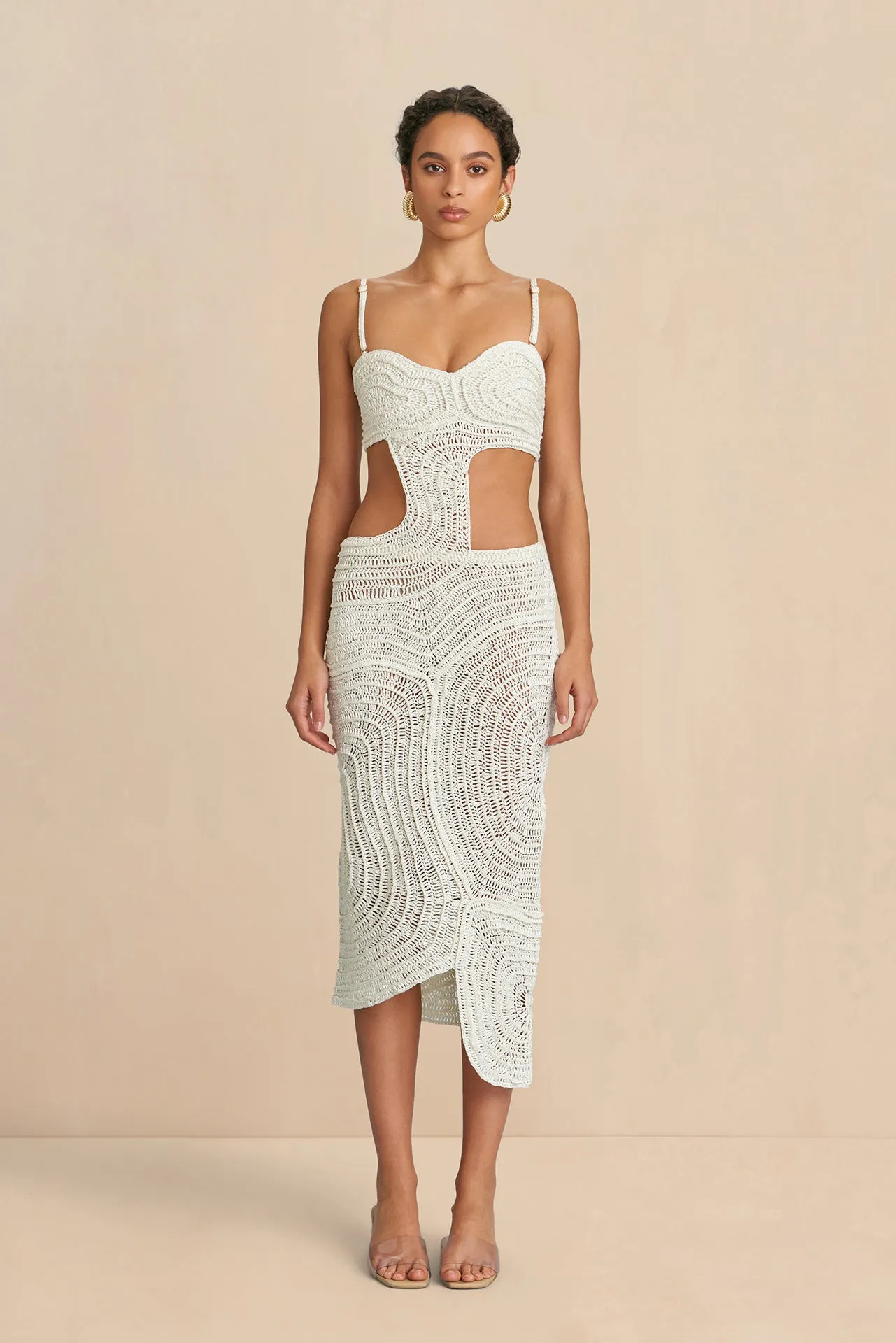 KIRA CROCHET DRESS - OFF WHITE
