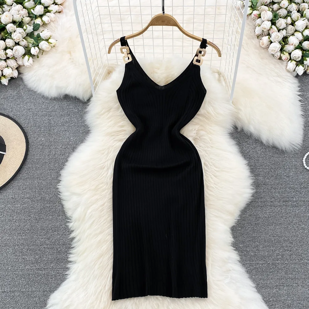 Knit Chain Strap Sundress