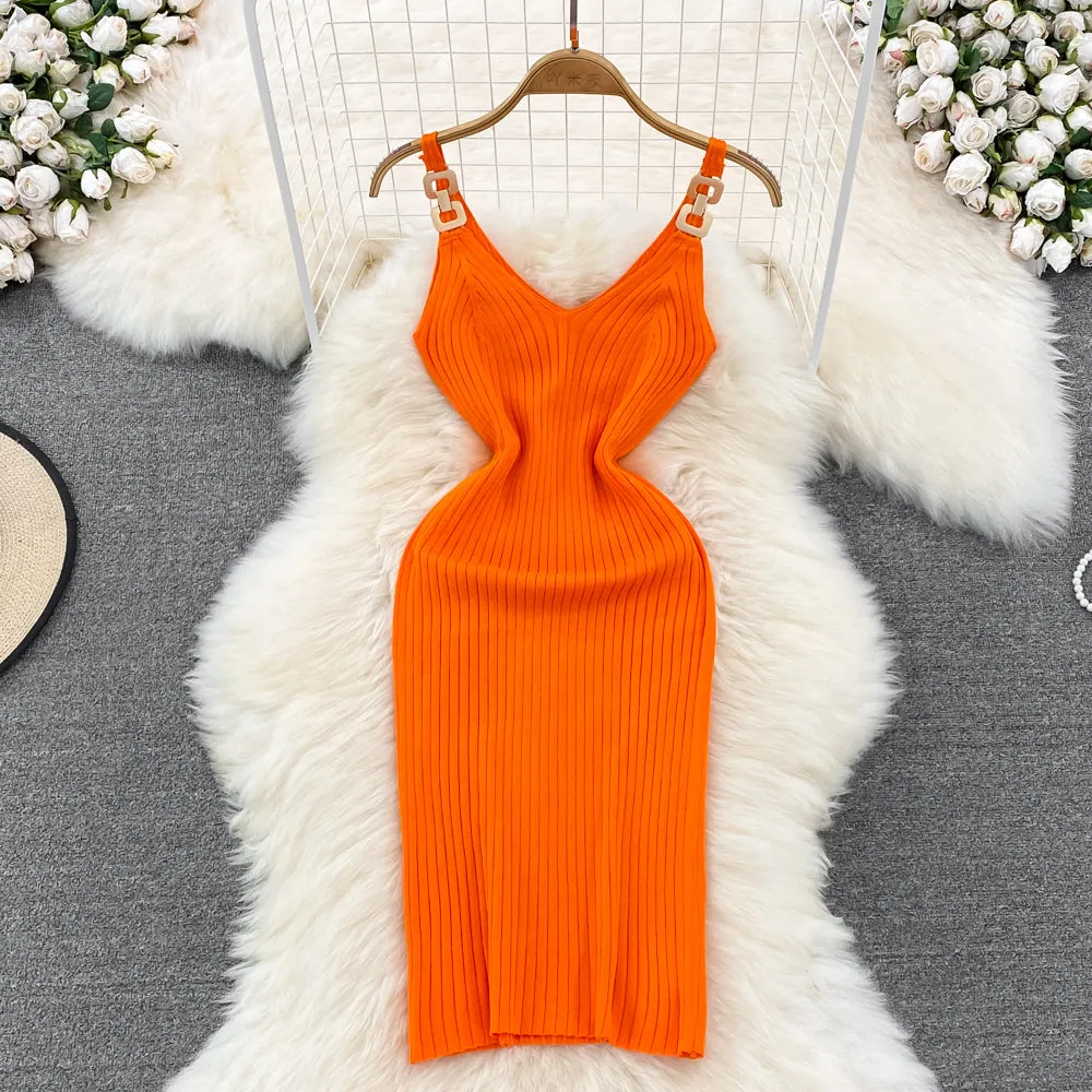 Knit Chain Strap Sundress