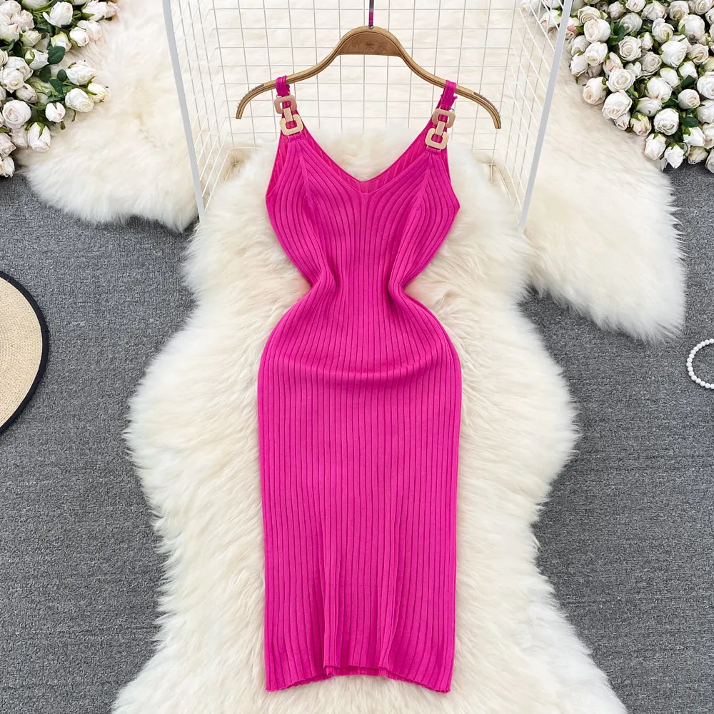Knit Chain Strap Sundress