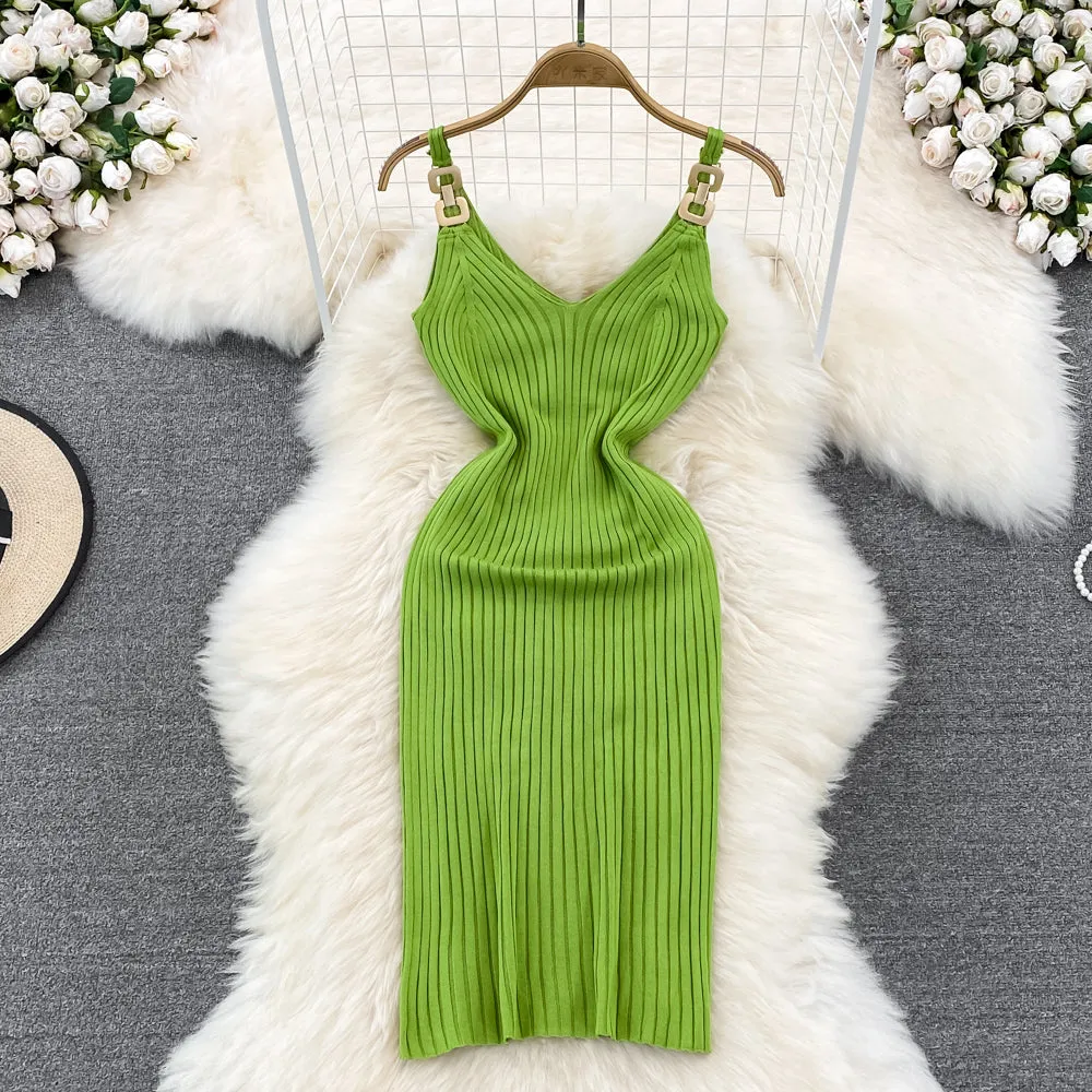 Knit Chain Strap Sundress