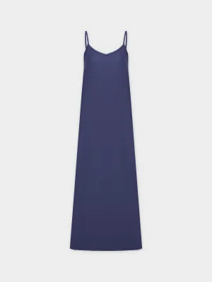 Linen Slip Dress-Navy