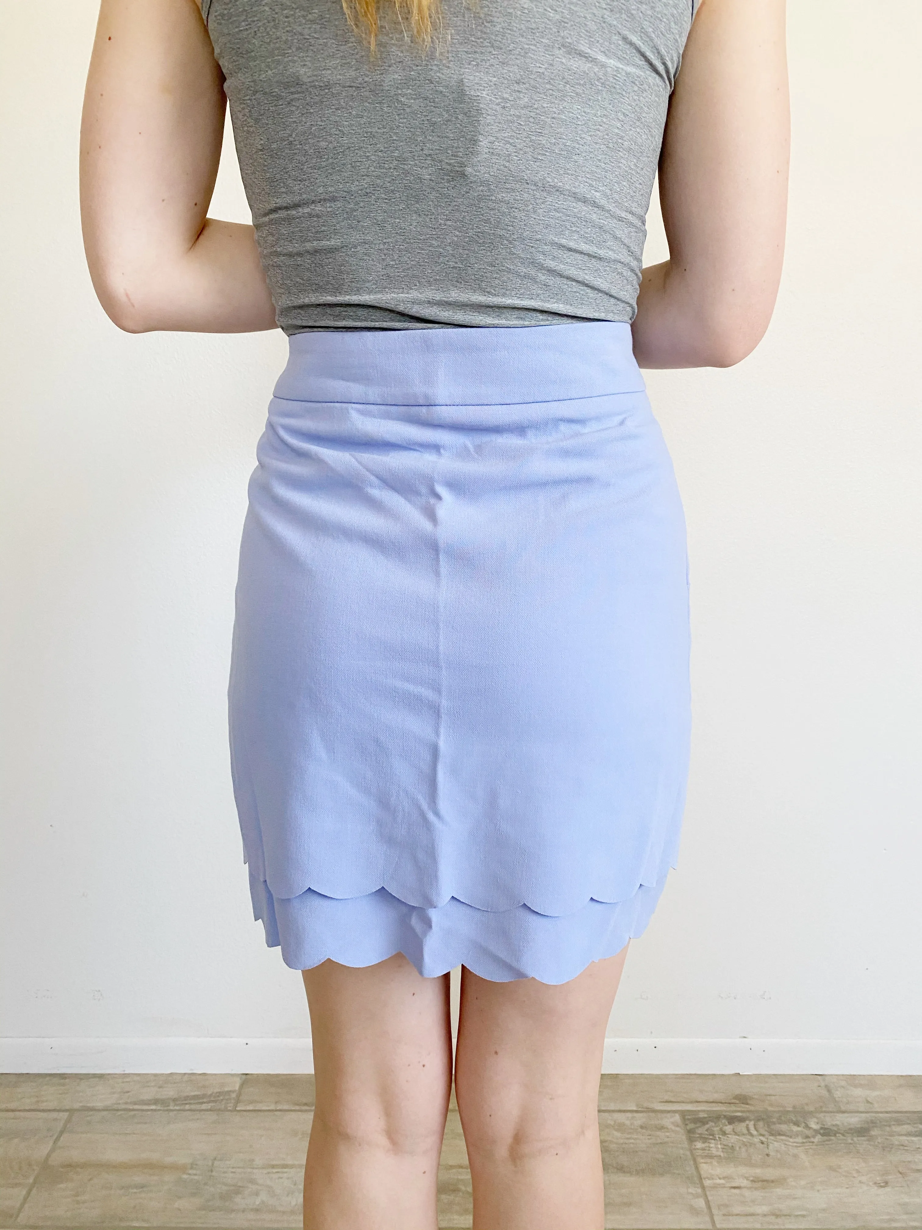 LOFT Periwinkle Scallop Layered Skirt 6