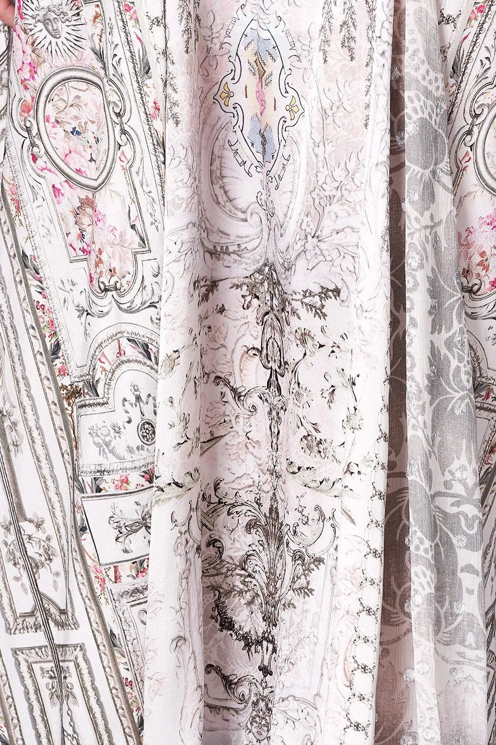 LONG SLIP DRESS WITH GODETS CRYSTAL CASTLE