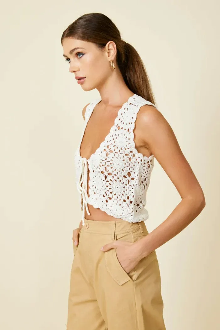 Mae Crochet Tie Top