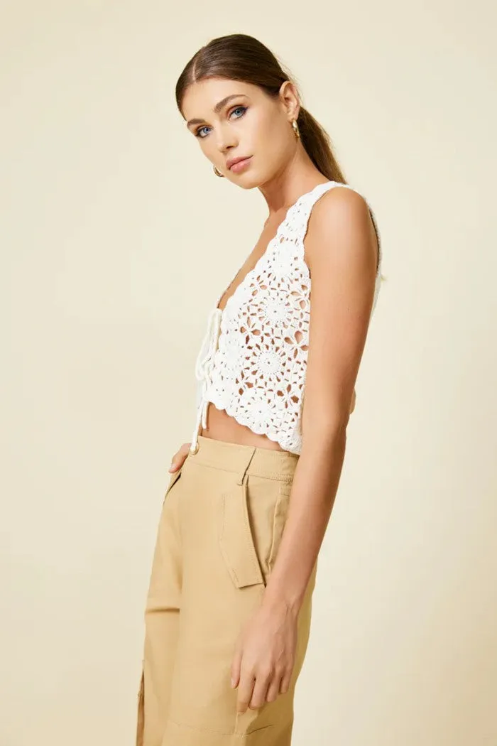 Mae Crochet Tie Top