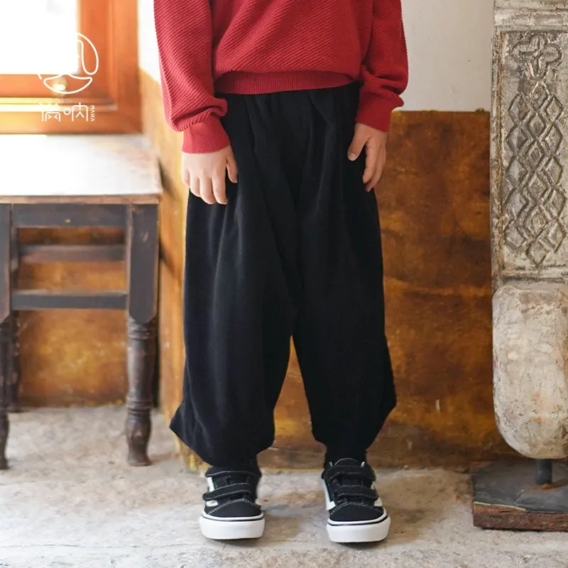 MaNa Kids Dark Green Cozy Corduroy Balloon Pants