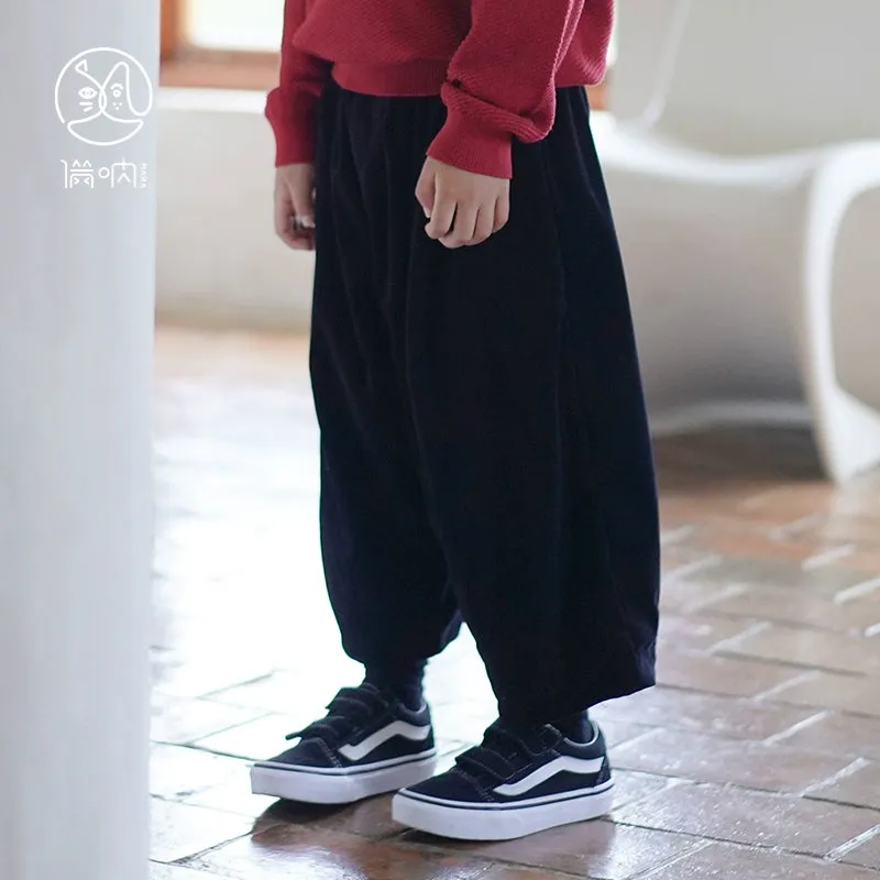 MaNa Kids Dark Green Cozy Corduroy Balloon Pants