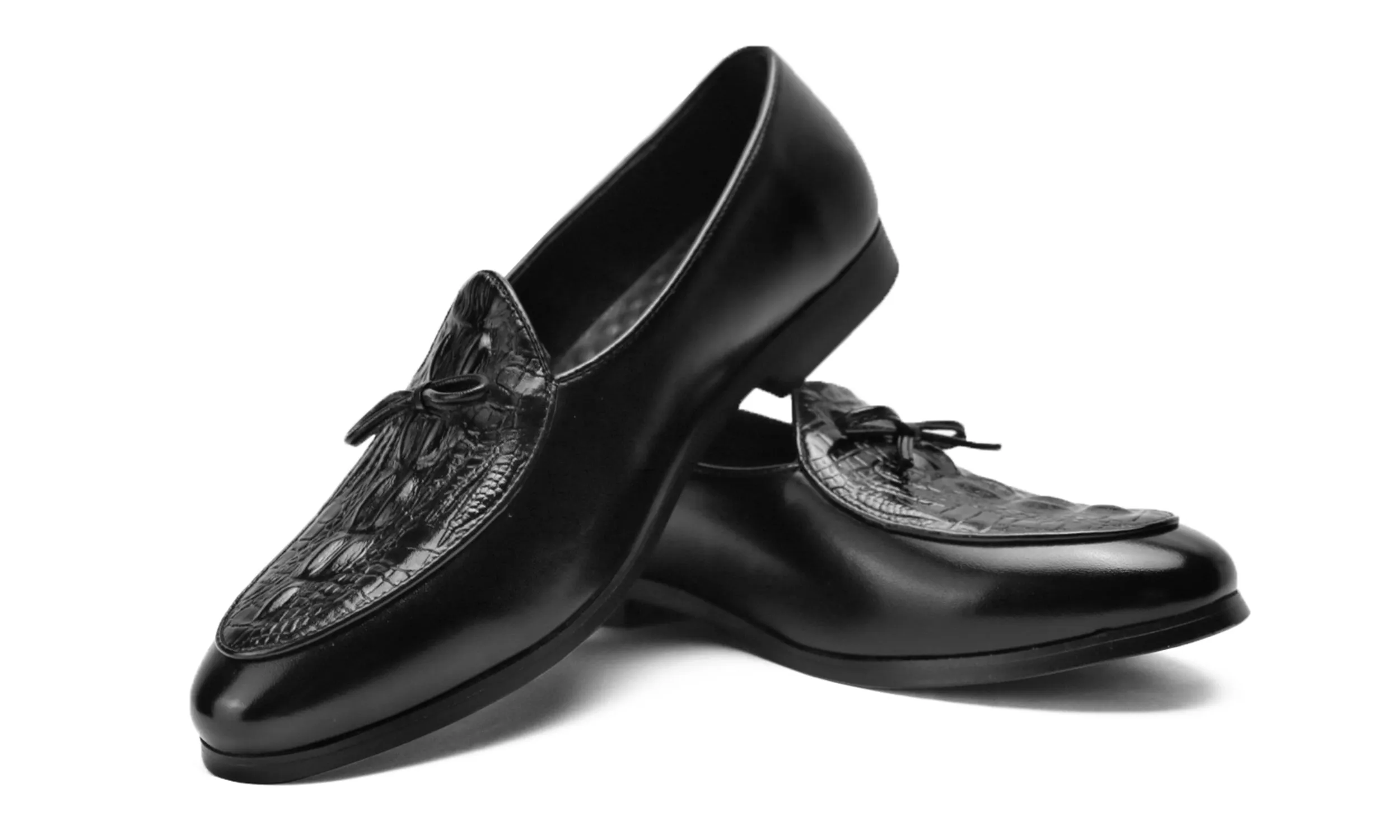 Men's Croc Bow Loafers Black