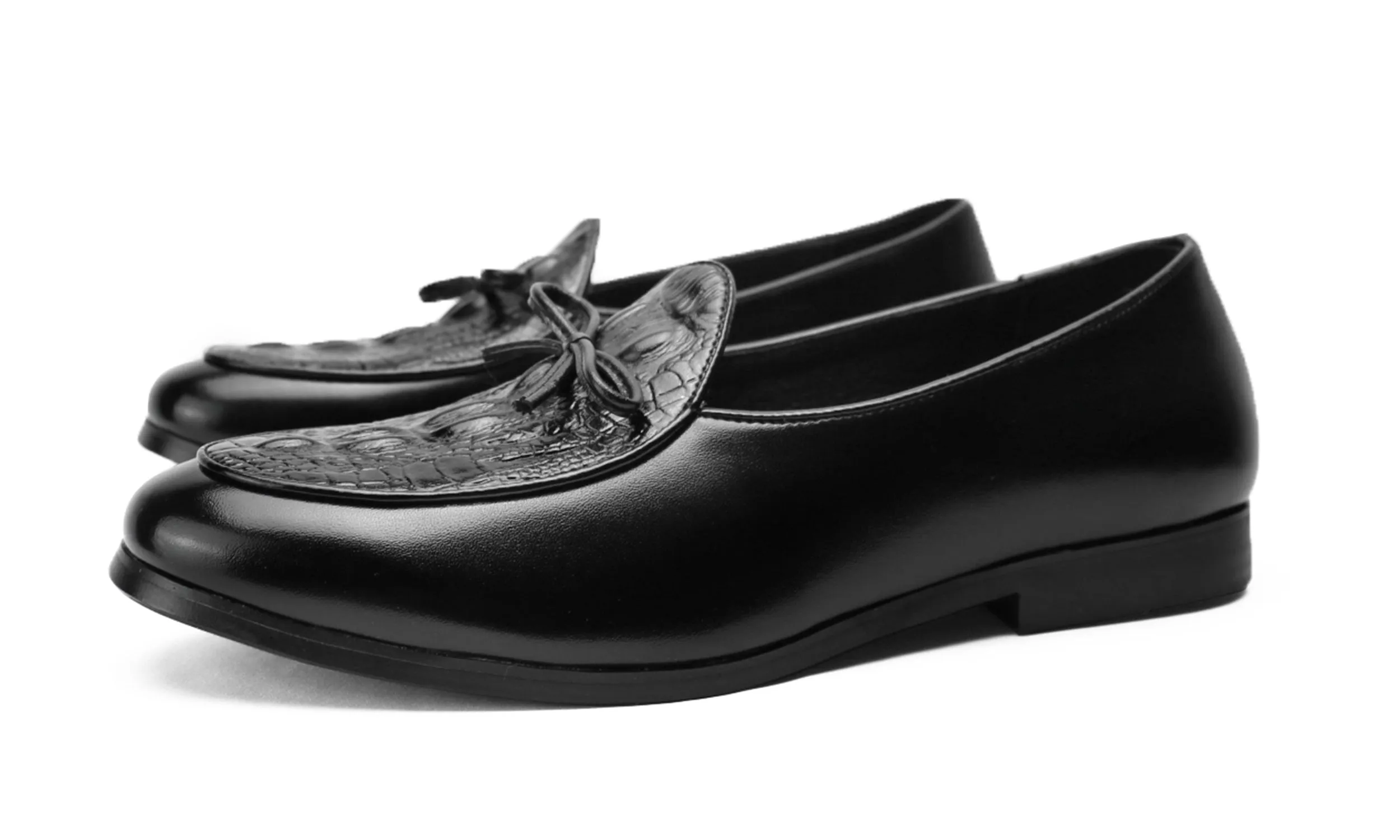 Men's Croc Bow Loafers Black