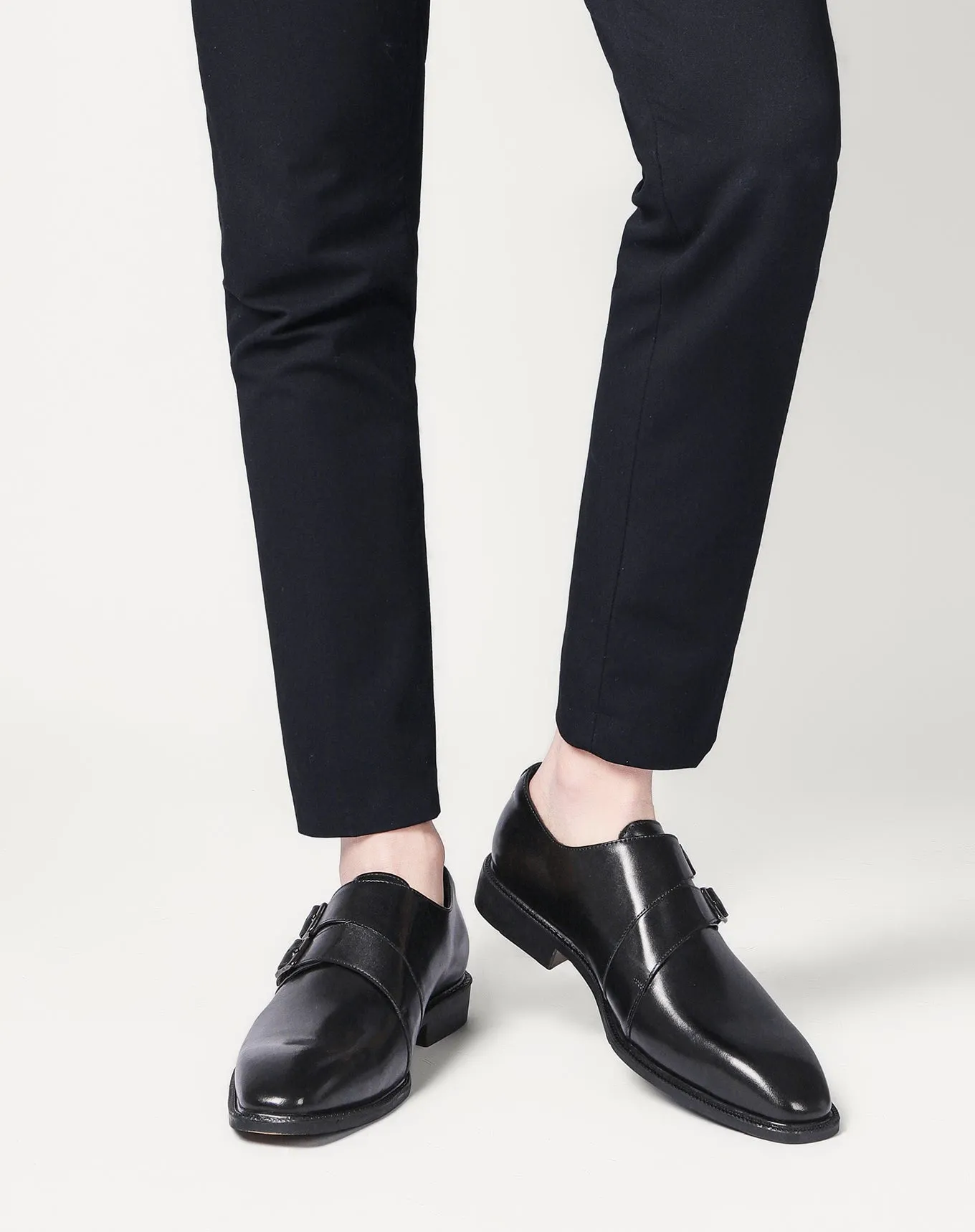 Men's Double Monk Strap Leather Loafers