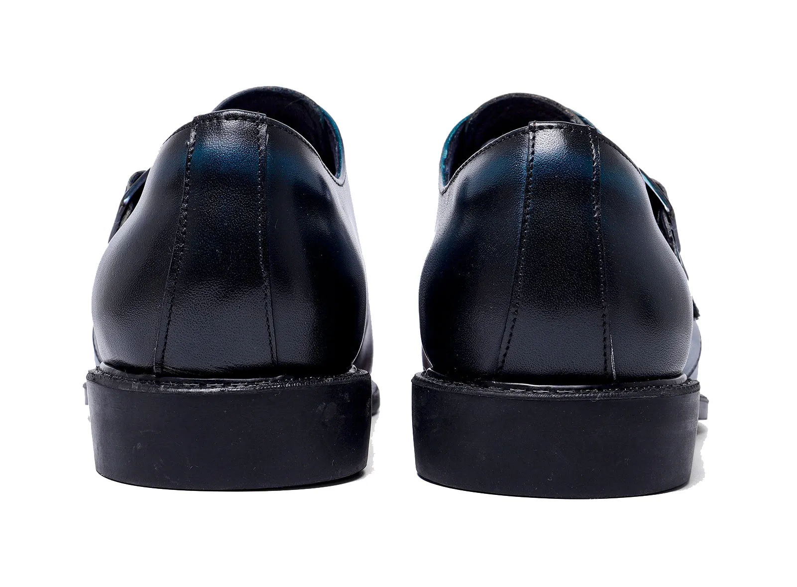 Men's Double Monk Strap Leather Loafers