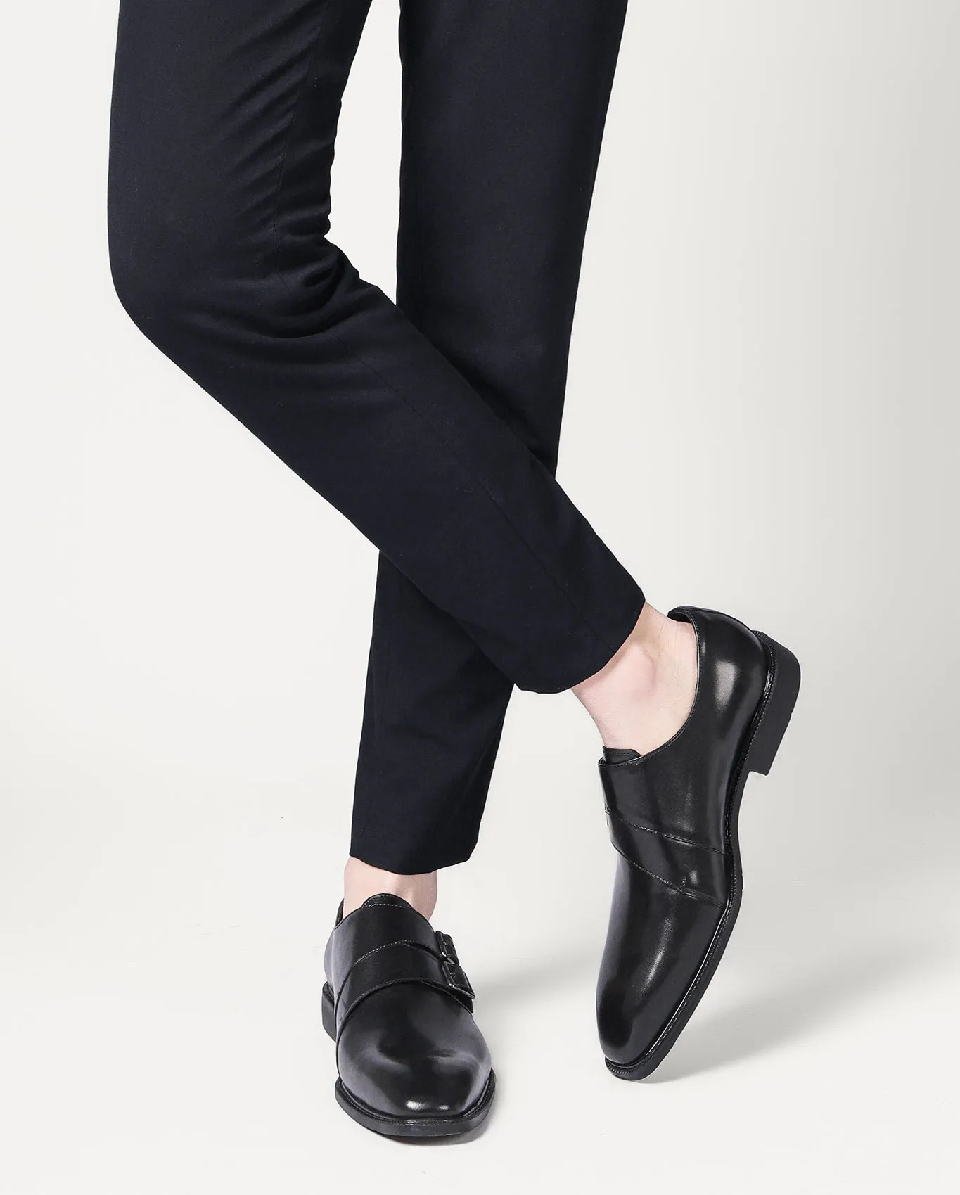 Men's Double Monk Strap Leather Loafers