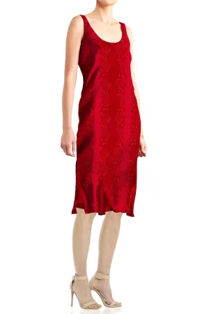 Midi Length Cami Dress in Blood Stone
