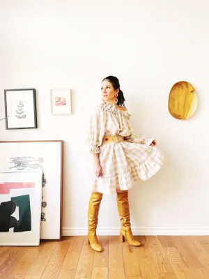 Nikita Day Gown in Tan ( maxi & mini )