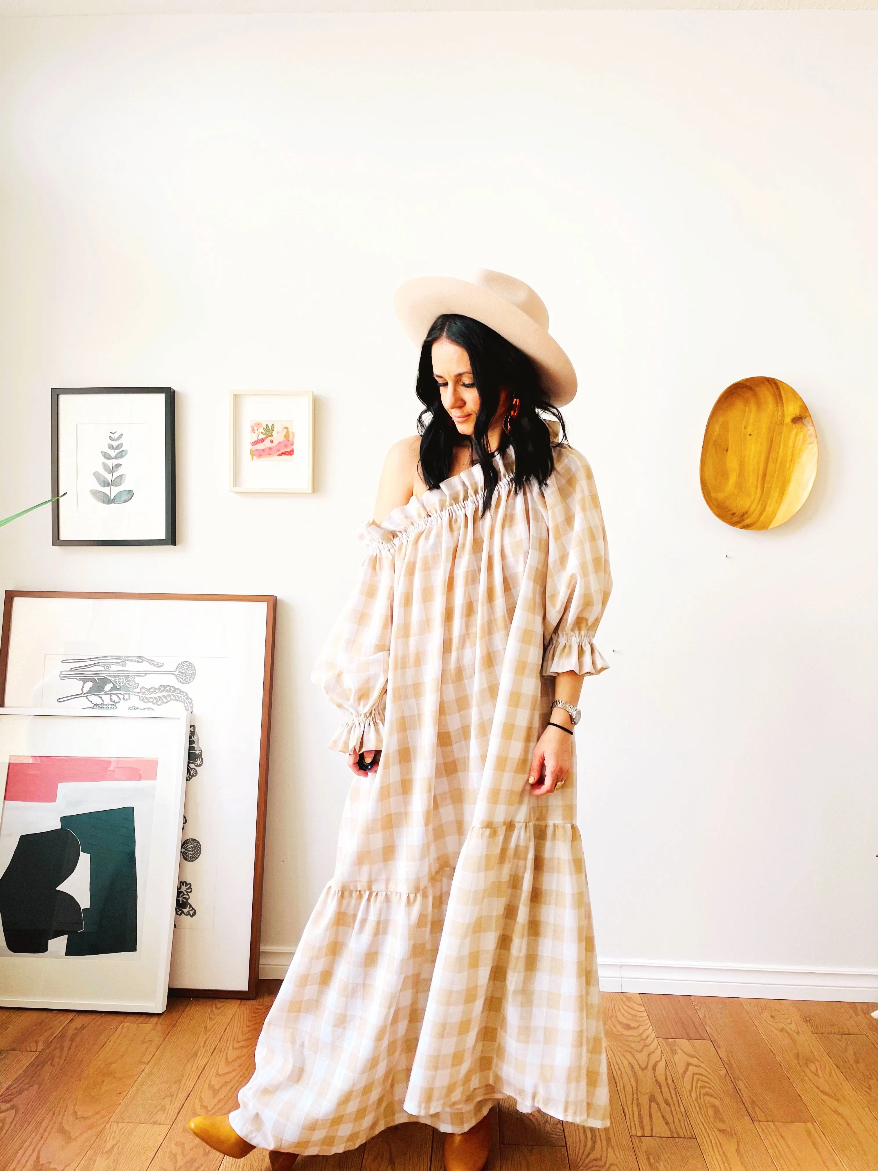 Nikita Day Gown in Tan ( maxi & mini )