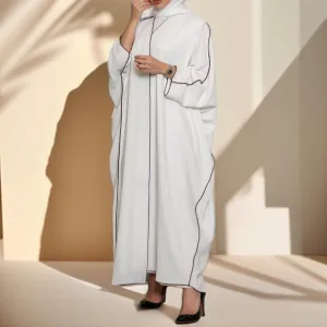 One piece abyad middle eastern abaya