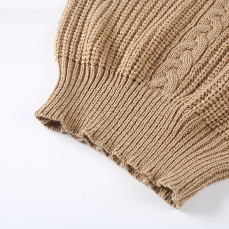 One-Shoulder Autumn/Winter Dress | Knitted Loose Jumper | Casual Pullover