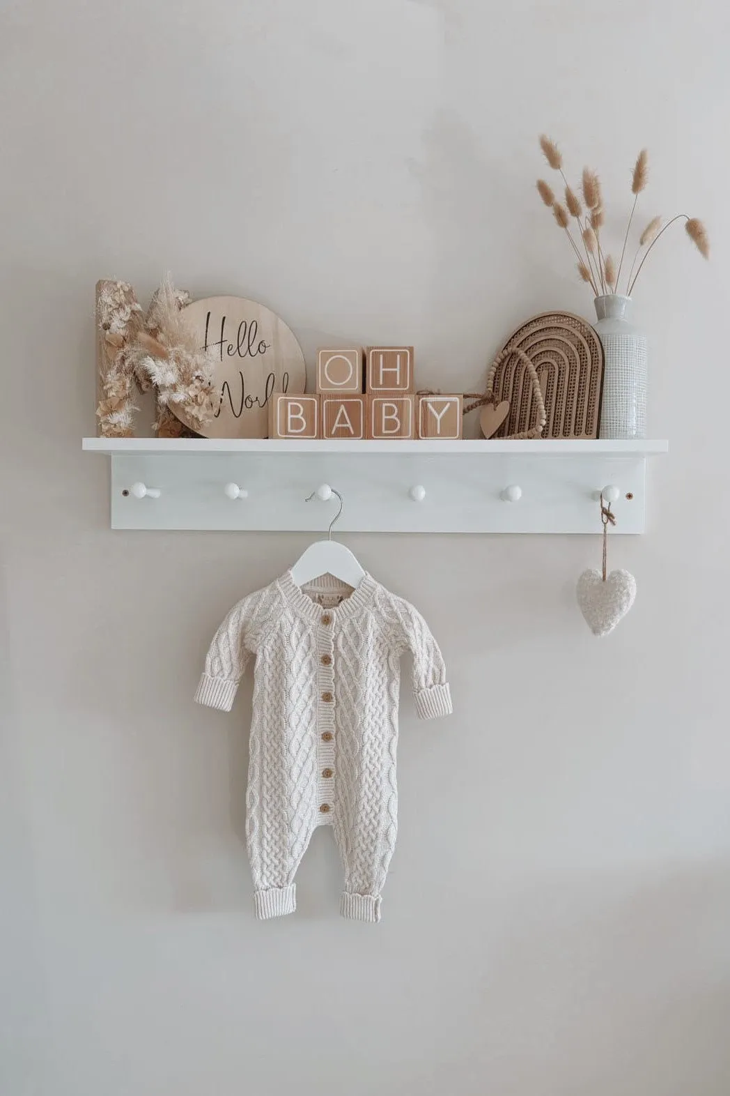 Organic Cotton Cable Knit Baby Romper - Oat