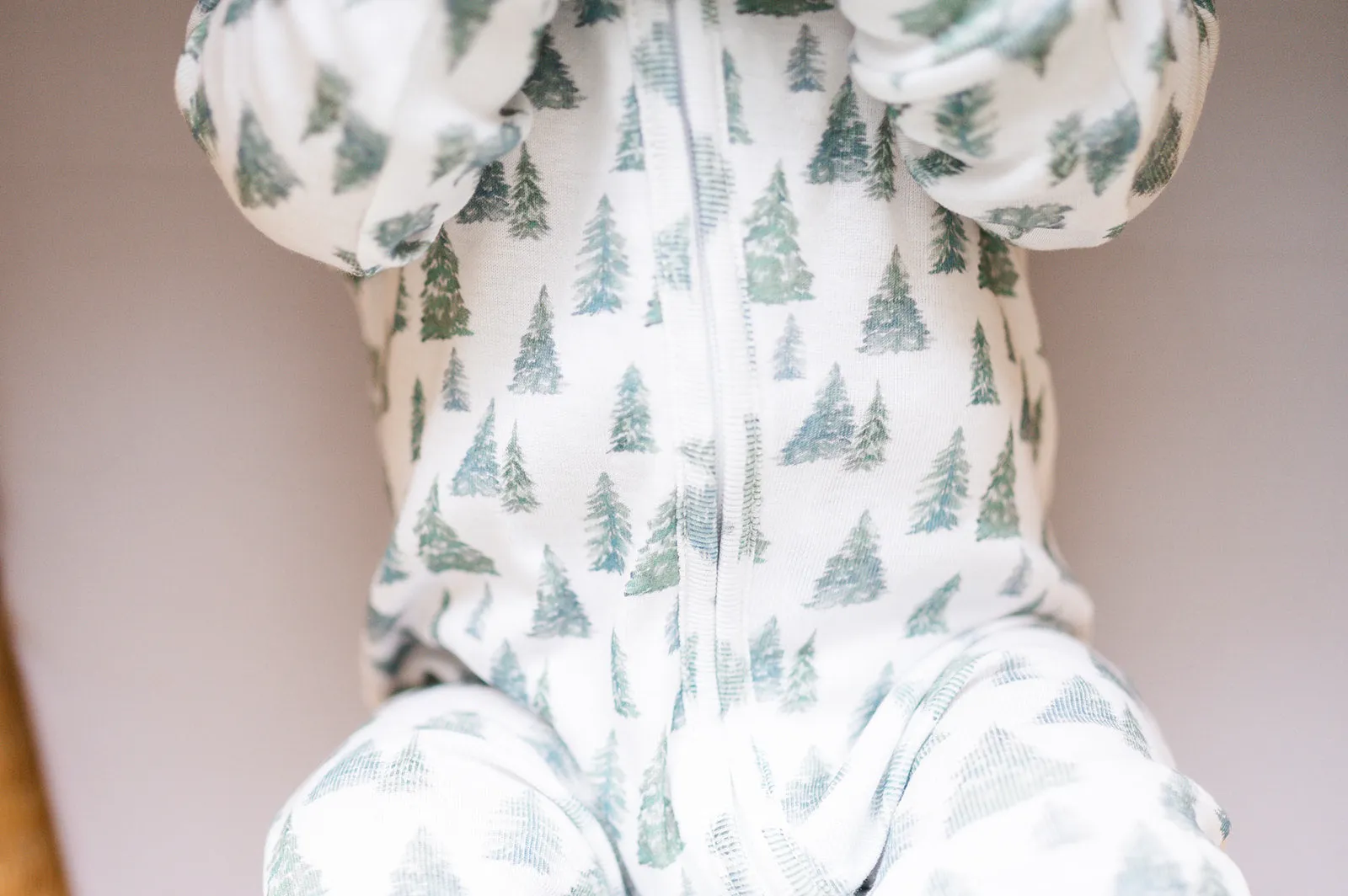 Organic Zip Romper in Tree Farm