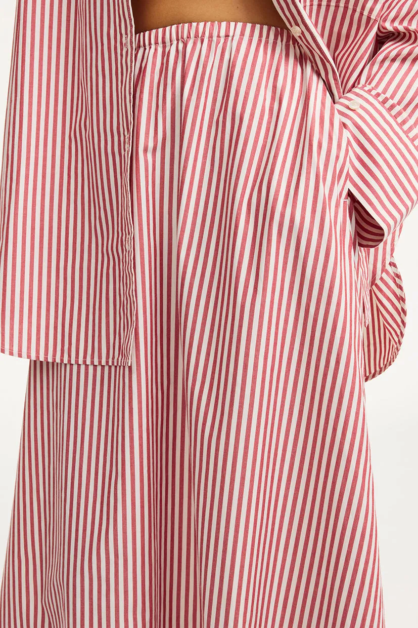 Pheobes Skirt in Red White Stripe