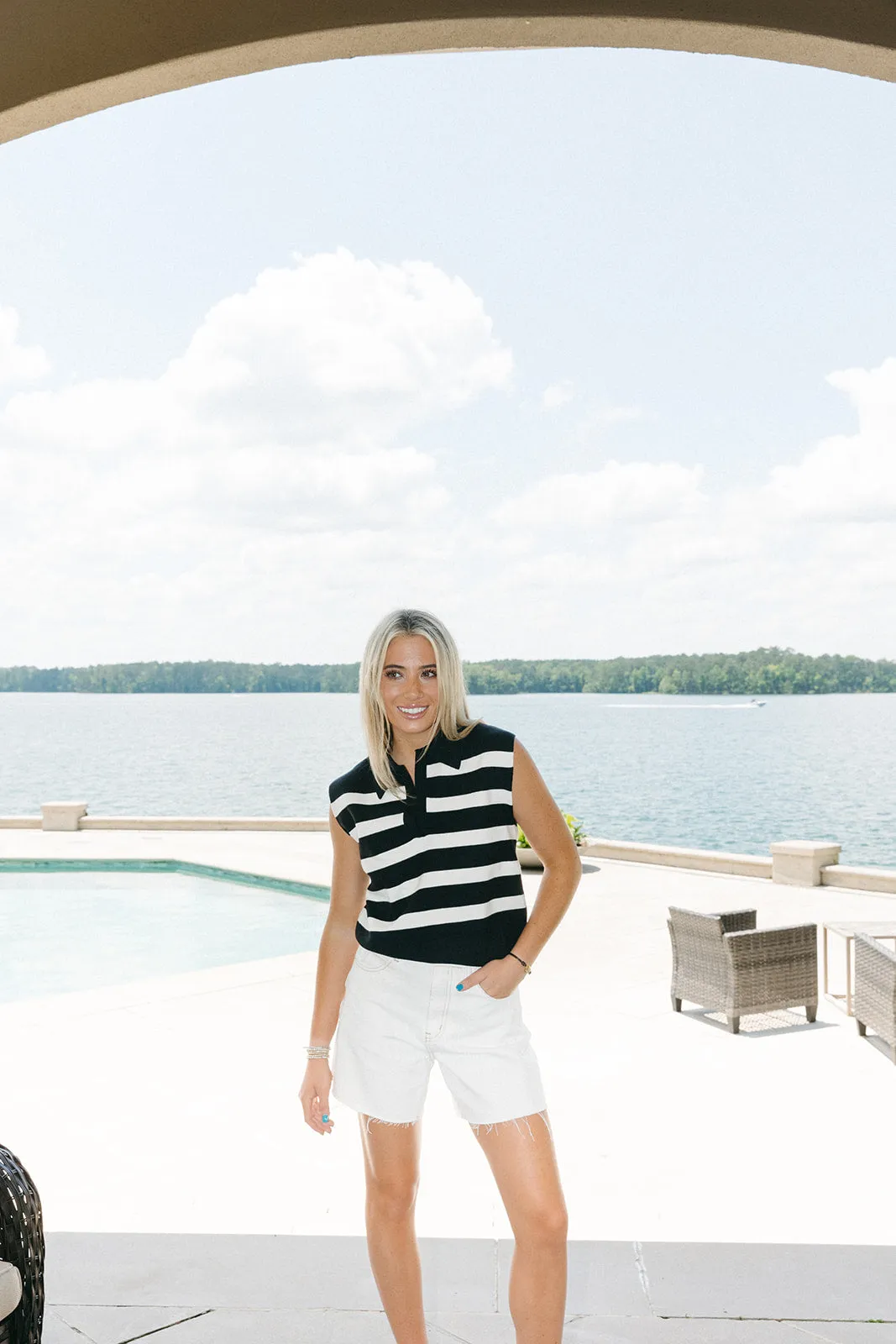Plan Ahead Striped Top - Black