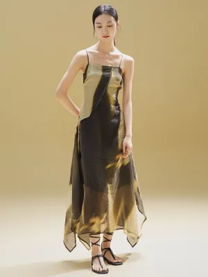 Print Irregular Hem Slip Dress