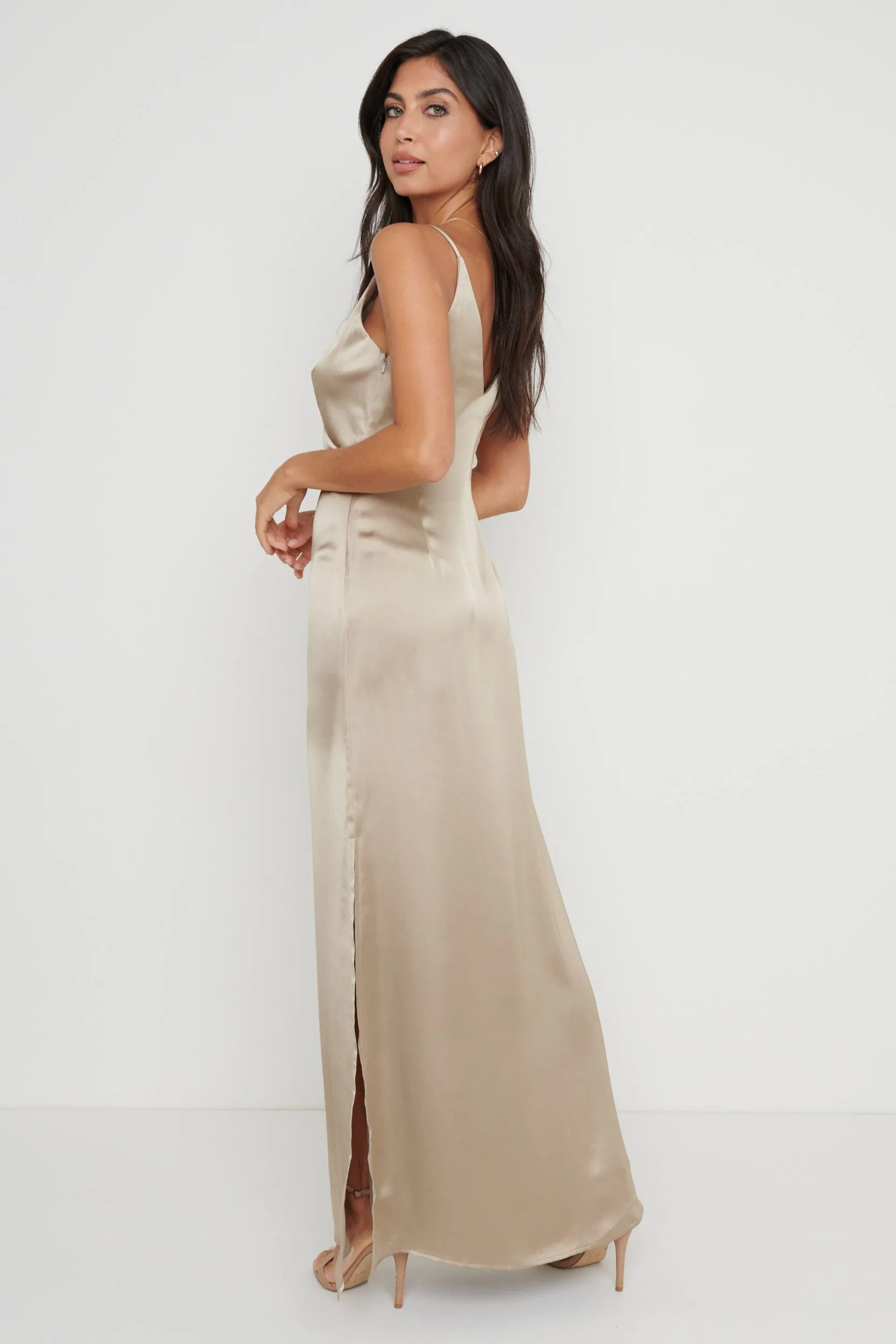 Priya Slip Maxi Dress - Taupe