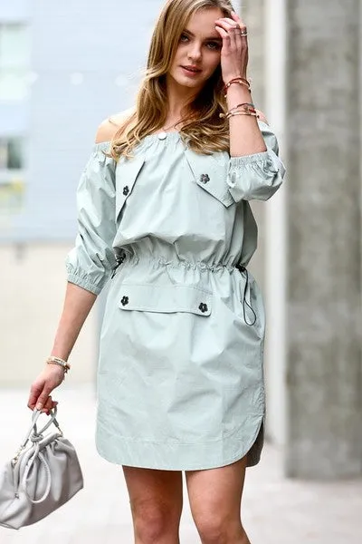 "Sage" Cold Shoulder Dress