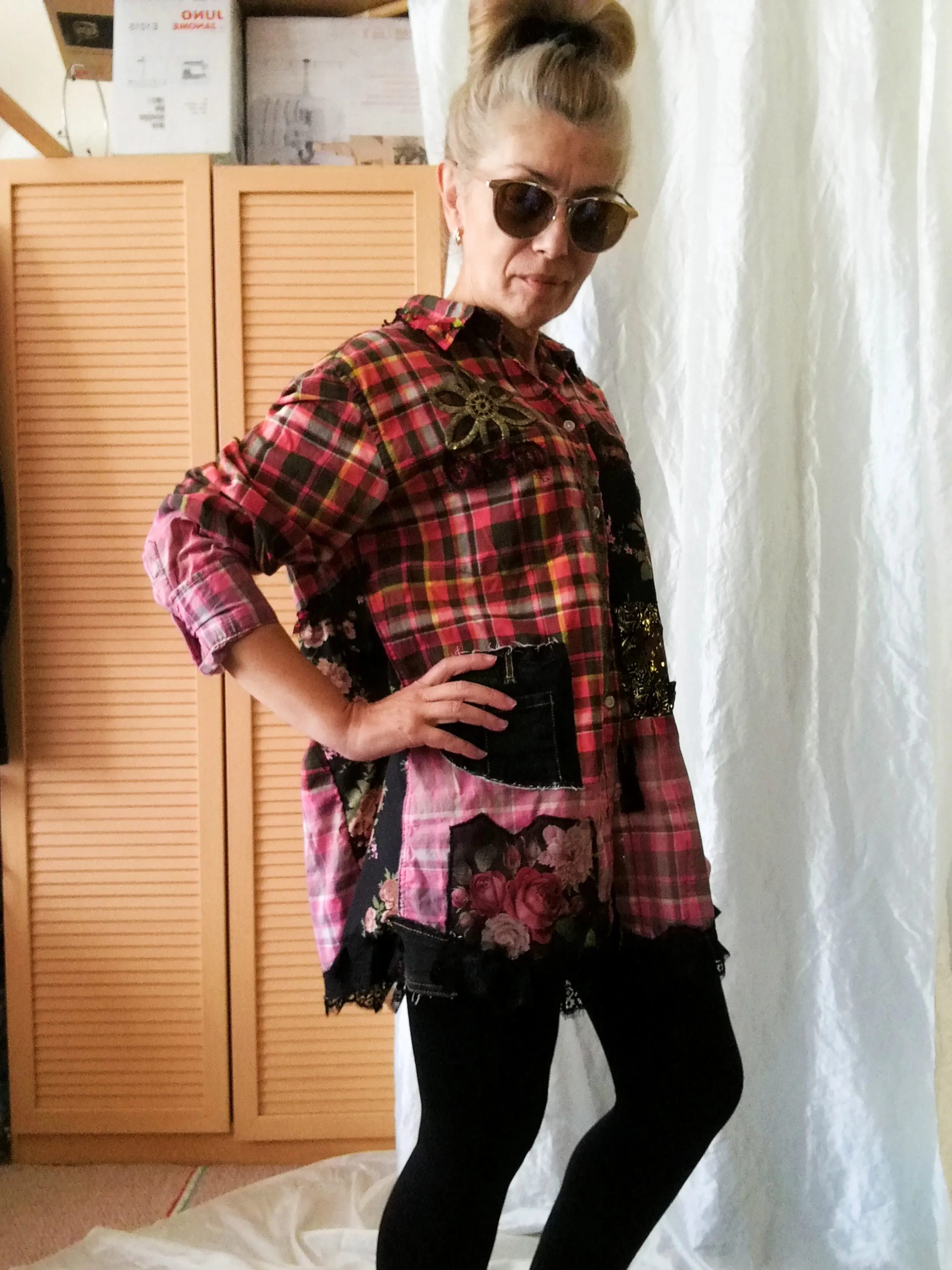 Red Jacket Dress,L Embroidered Shirt Dress