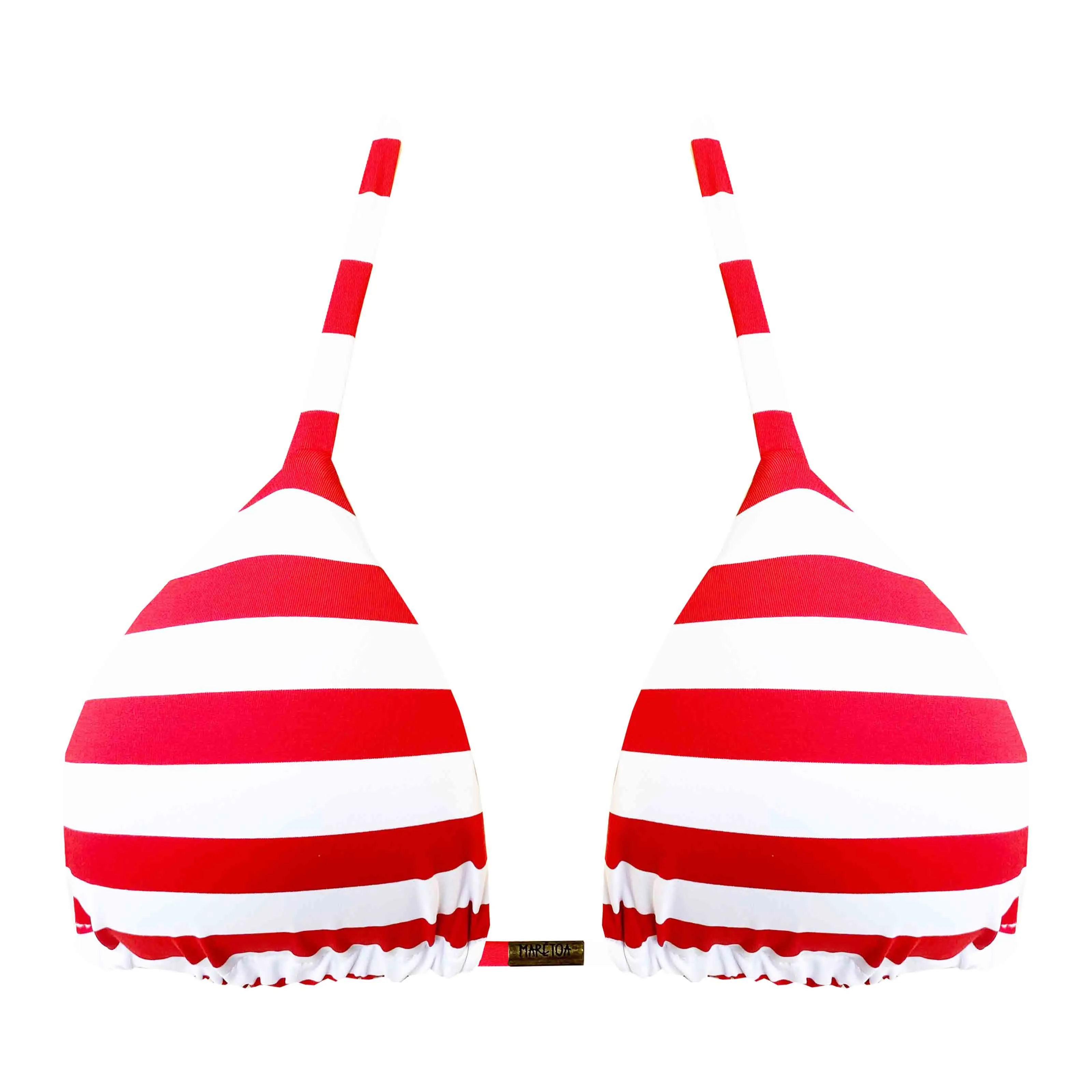 Red Stripes Brazilian Triangle Bikini Top