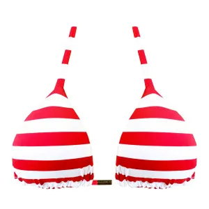Red Stripes Brazilian Triangle Bikini Top
