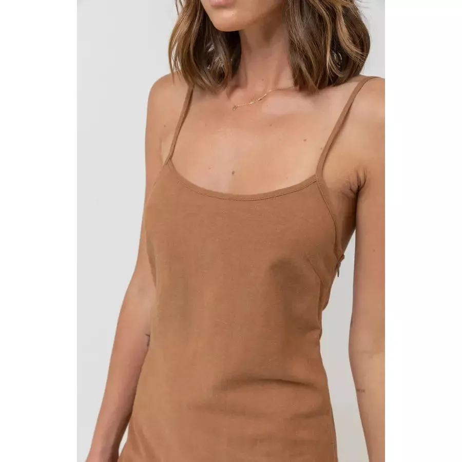 Rhythm Classic Slip Dress Caramel