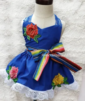 Rosa Traditional Fiesta Romper in Blue