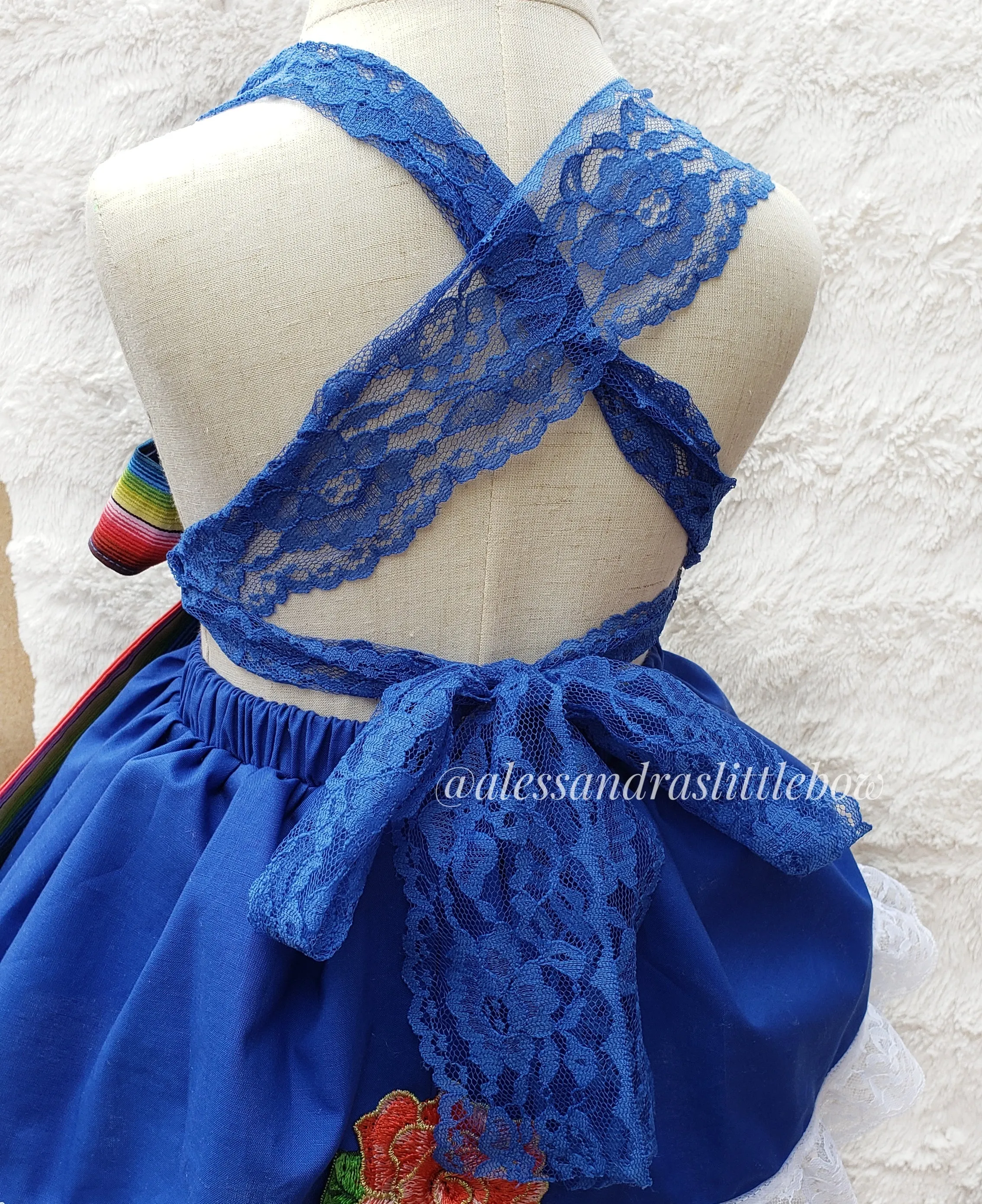 Rosa Traditional Fiesta Romper in Blue
