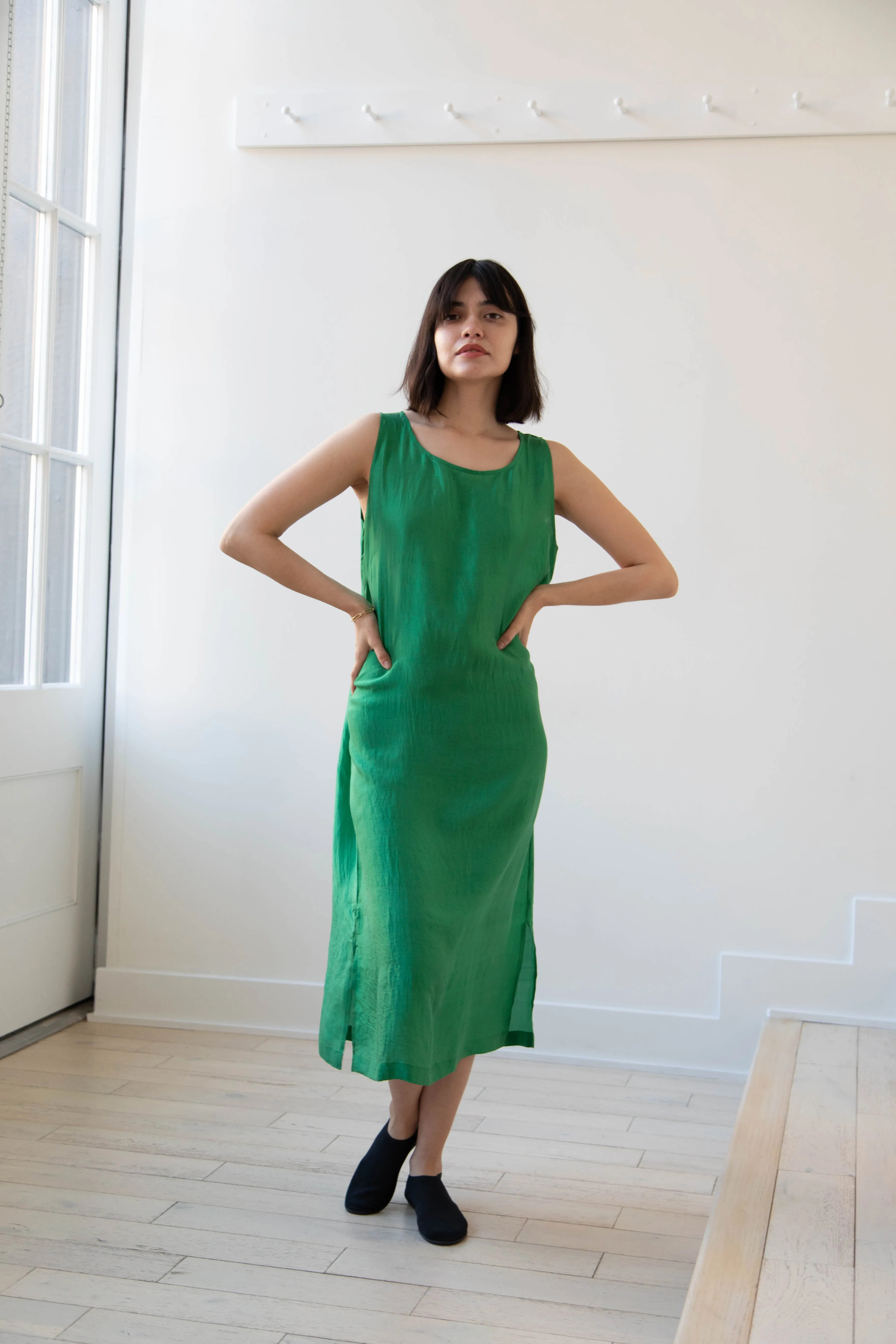 Runaway Bicycle | Mary Dress in Green Silk