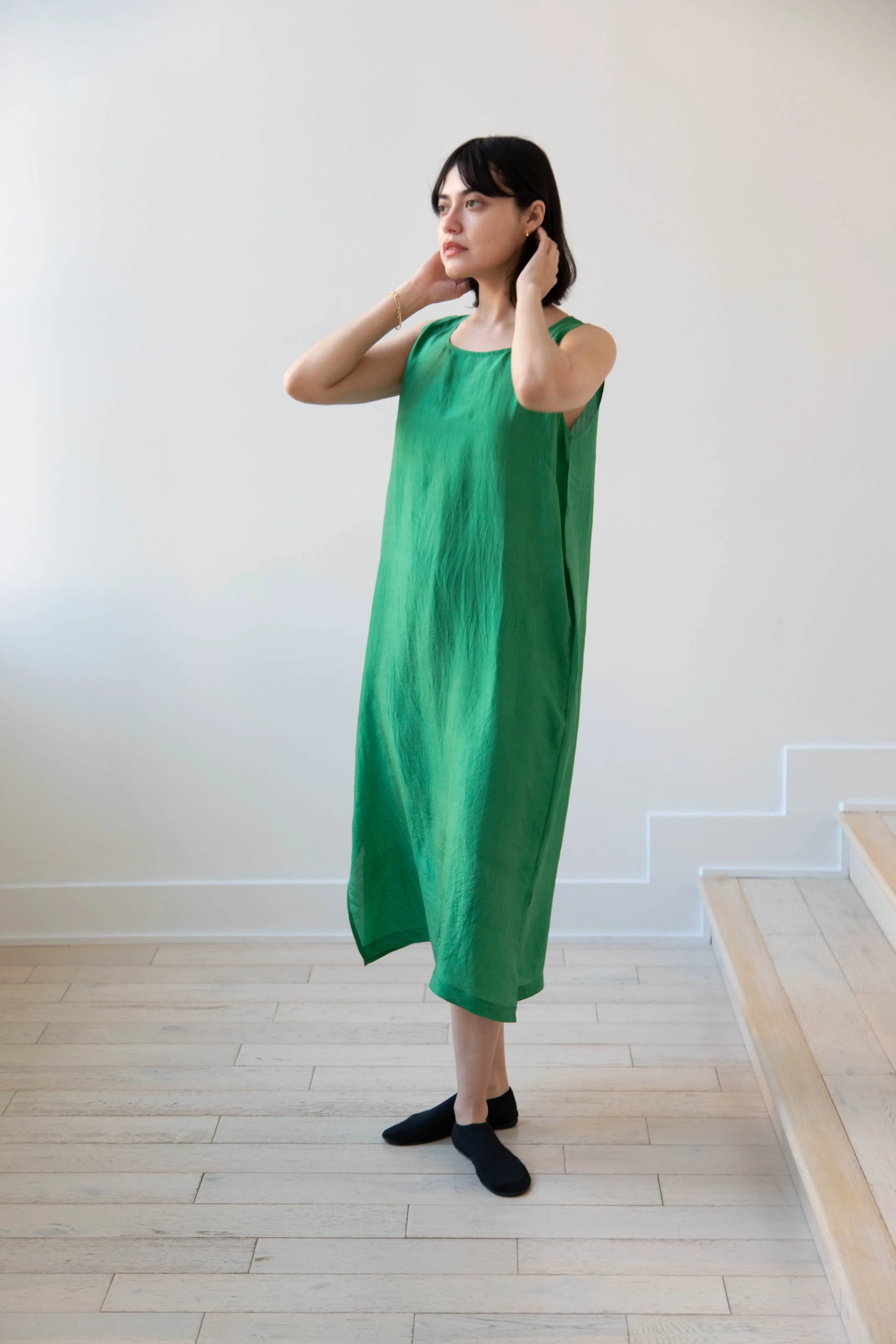 Runaway Bicycle | Mary Dress in Green Silk