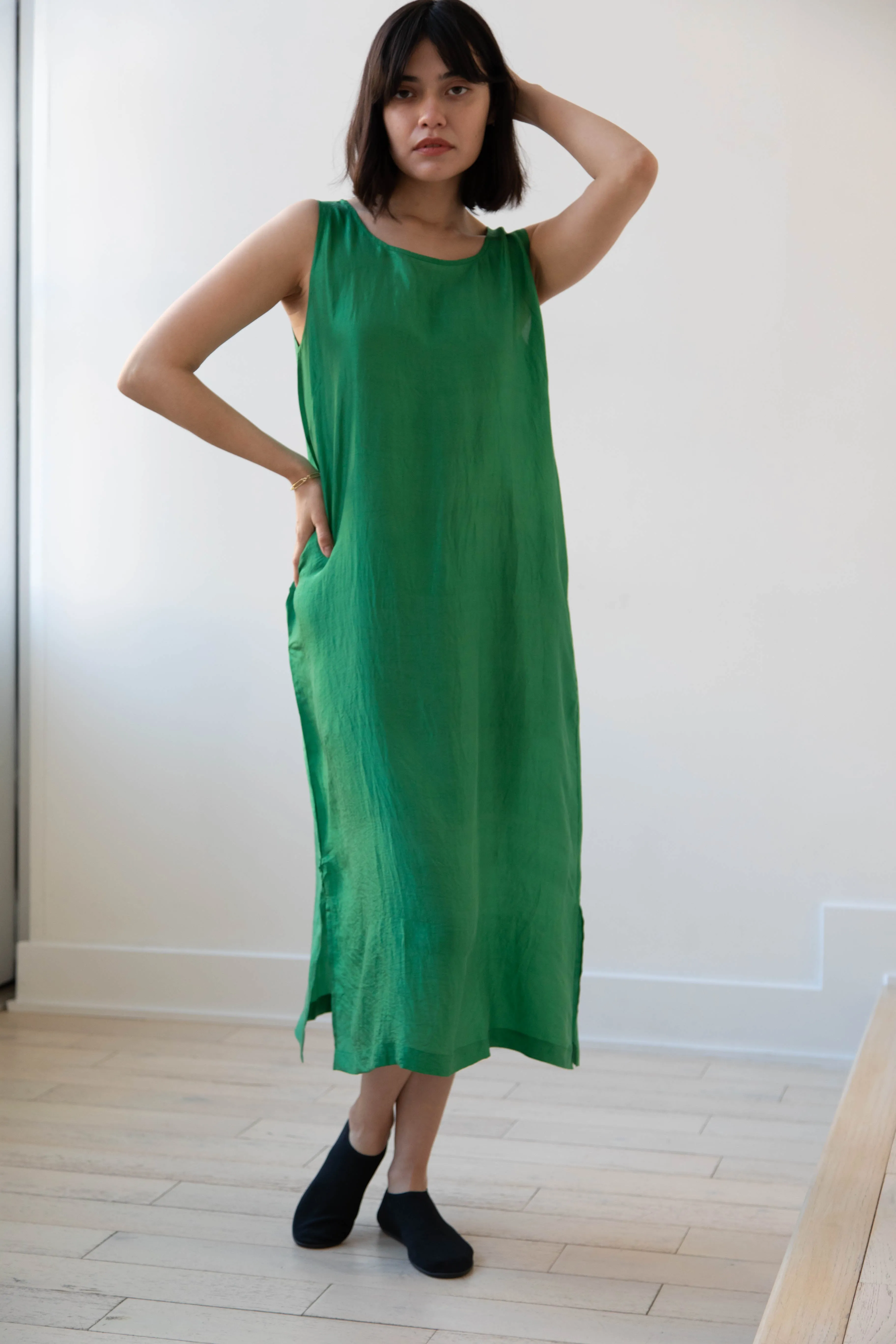 Runaway Bicycle | Mary Dress in Green Silk