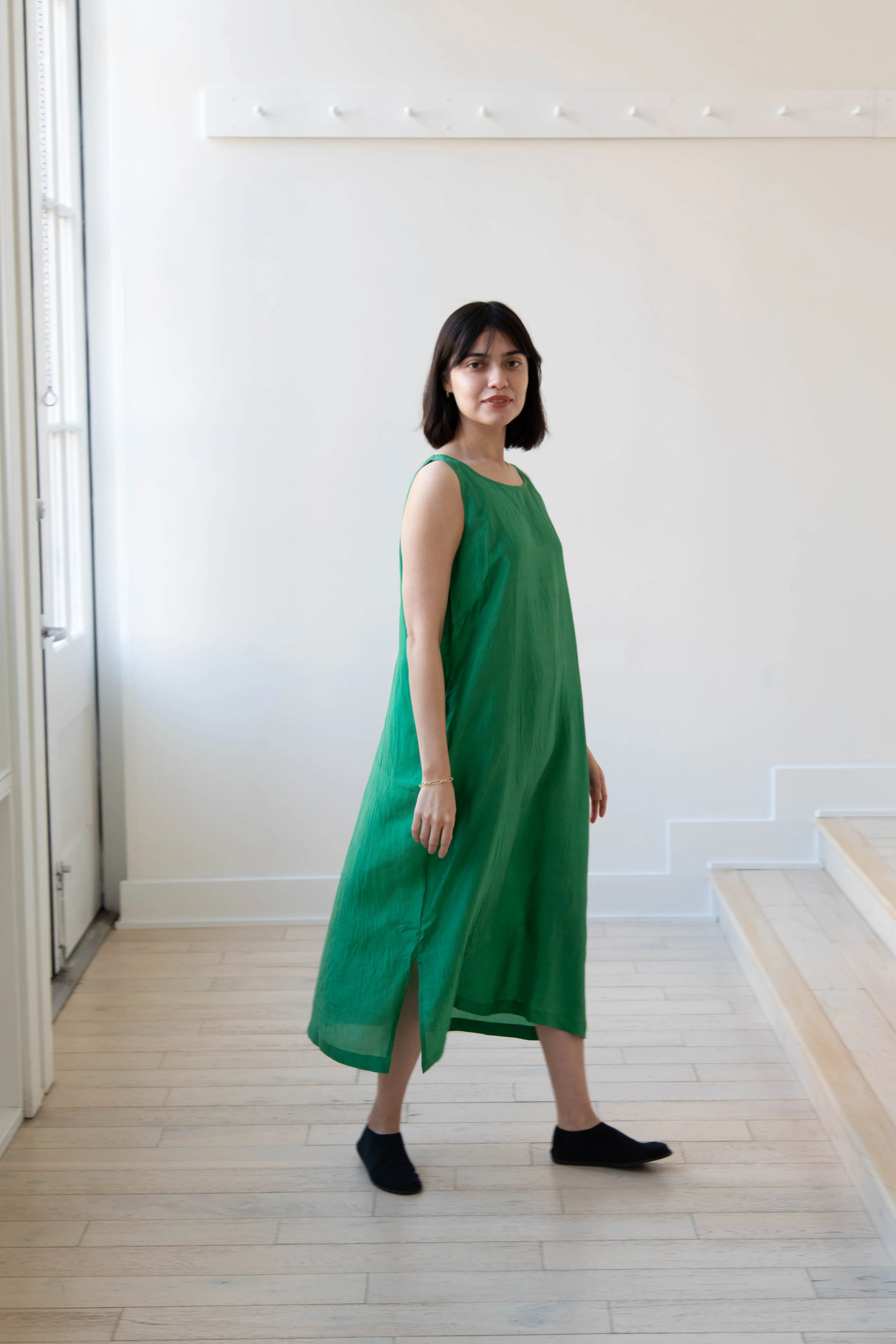 Runaway Bicycle | Mary Dress in Green Silk