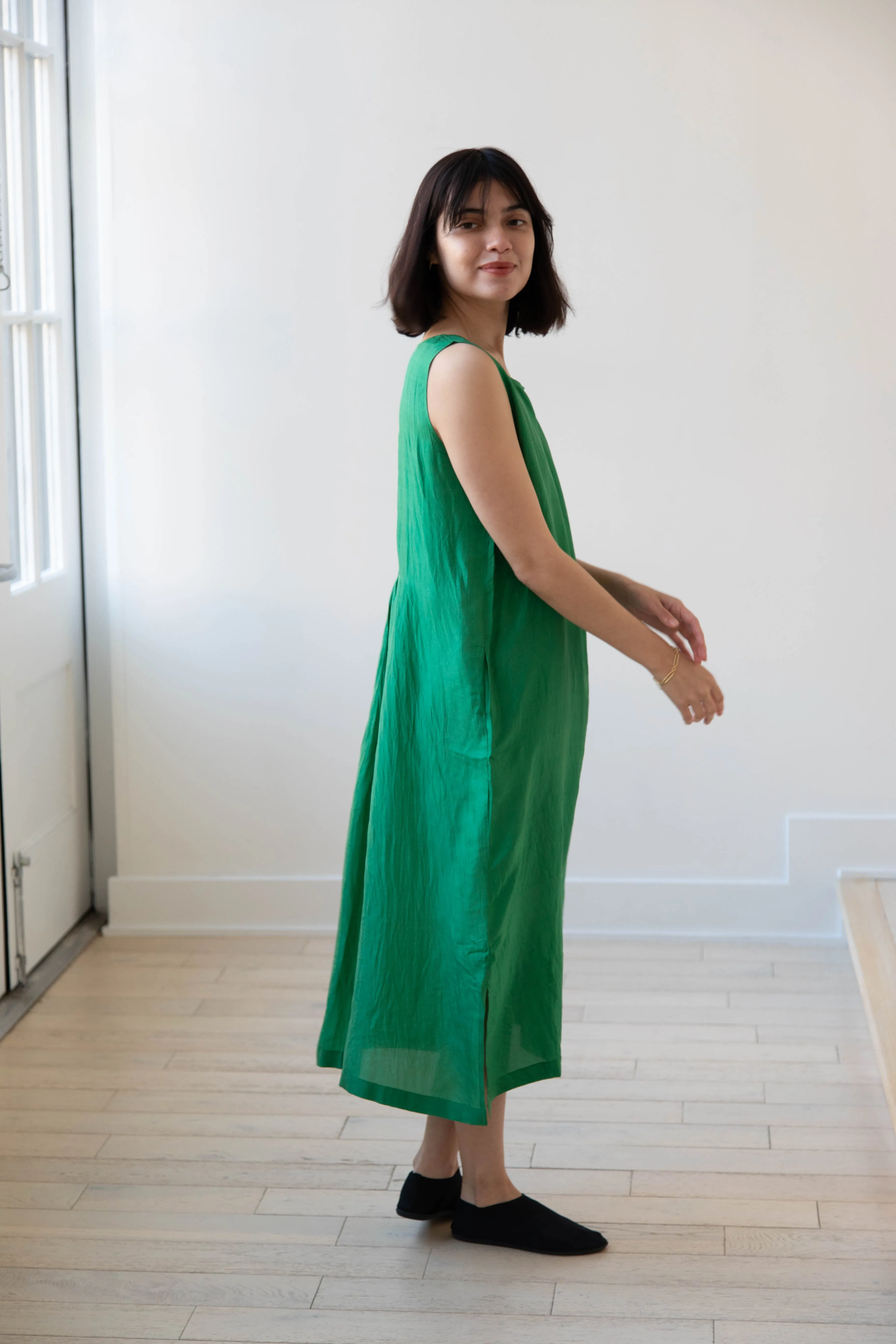 Runaway Bicycle | Mary Dress in Green Silk