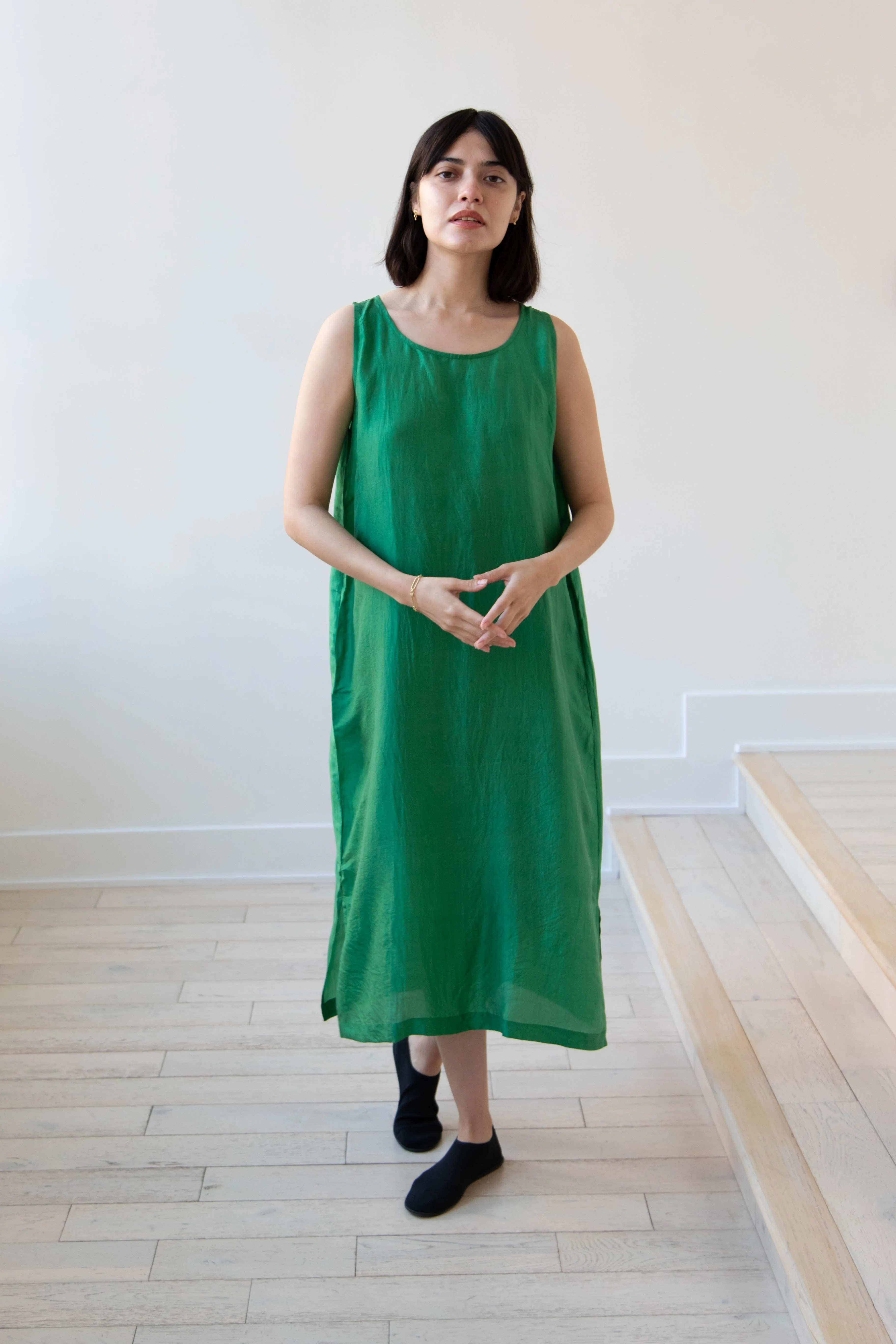 Runaway Bicycle | Mary Dress in Green Silk