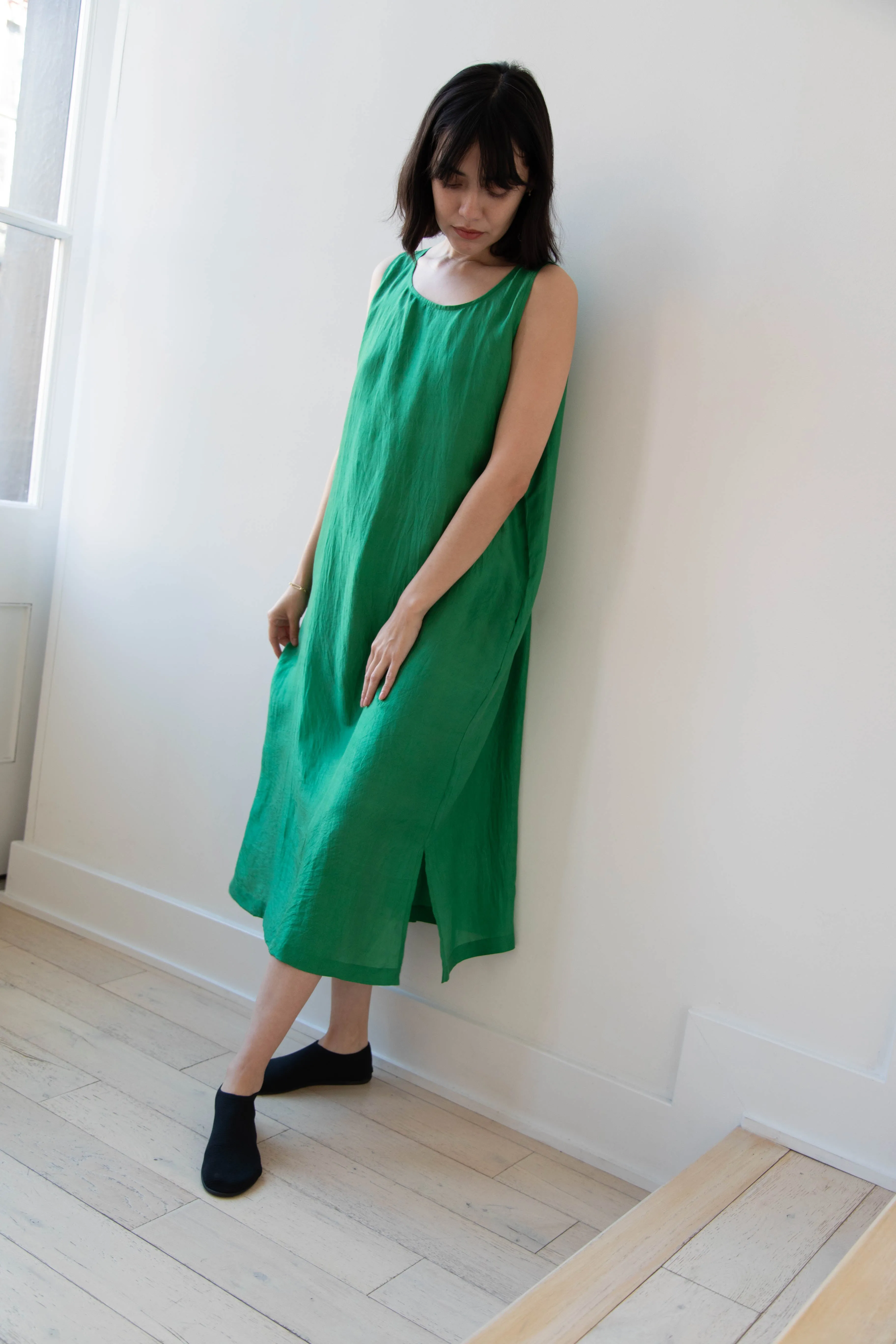Runaway Bicycle | Mary Dress in Green Silk