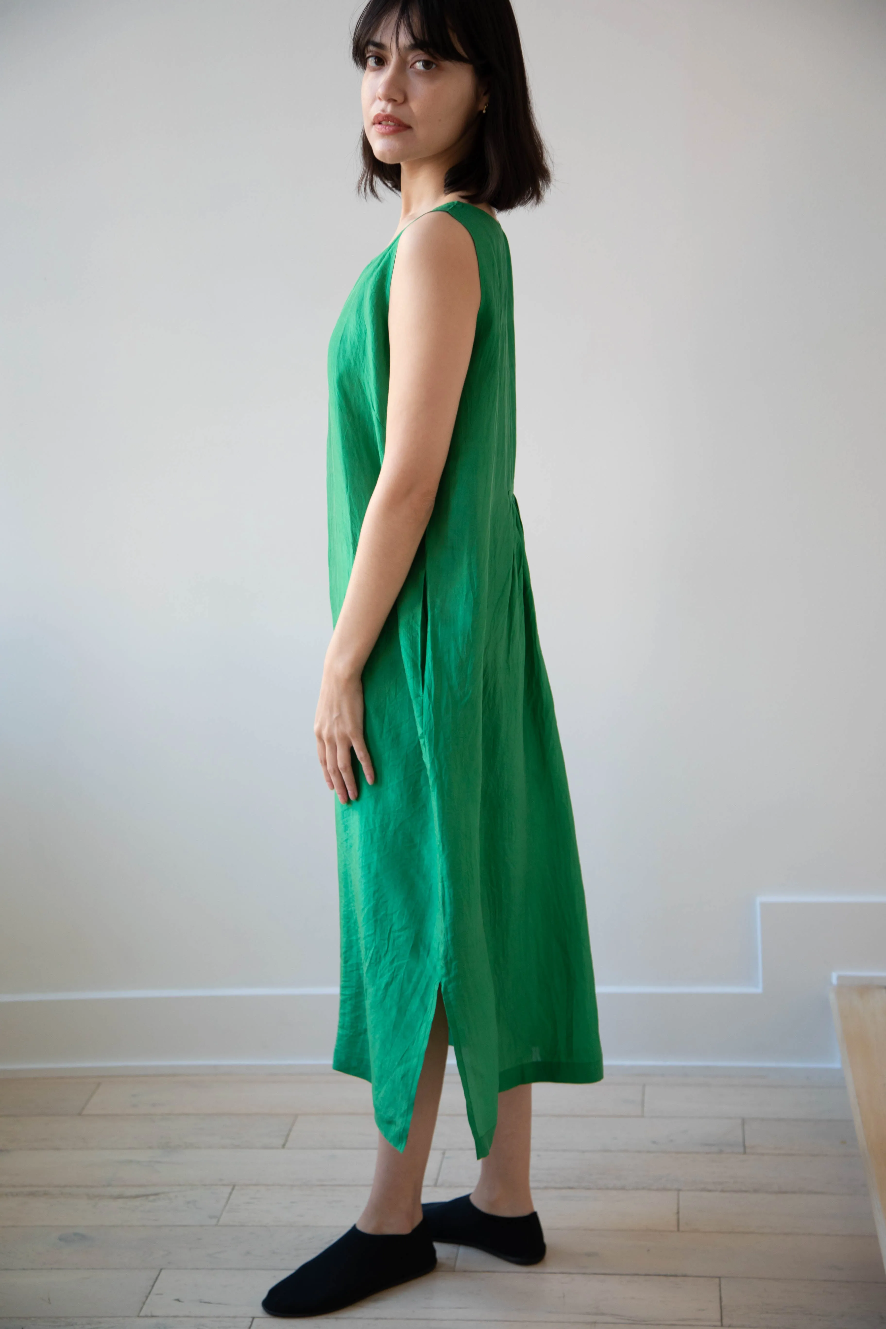 Runaway Bicycle | Mary Dress in Green Silk