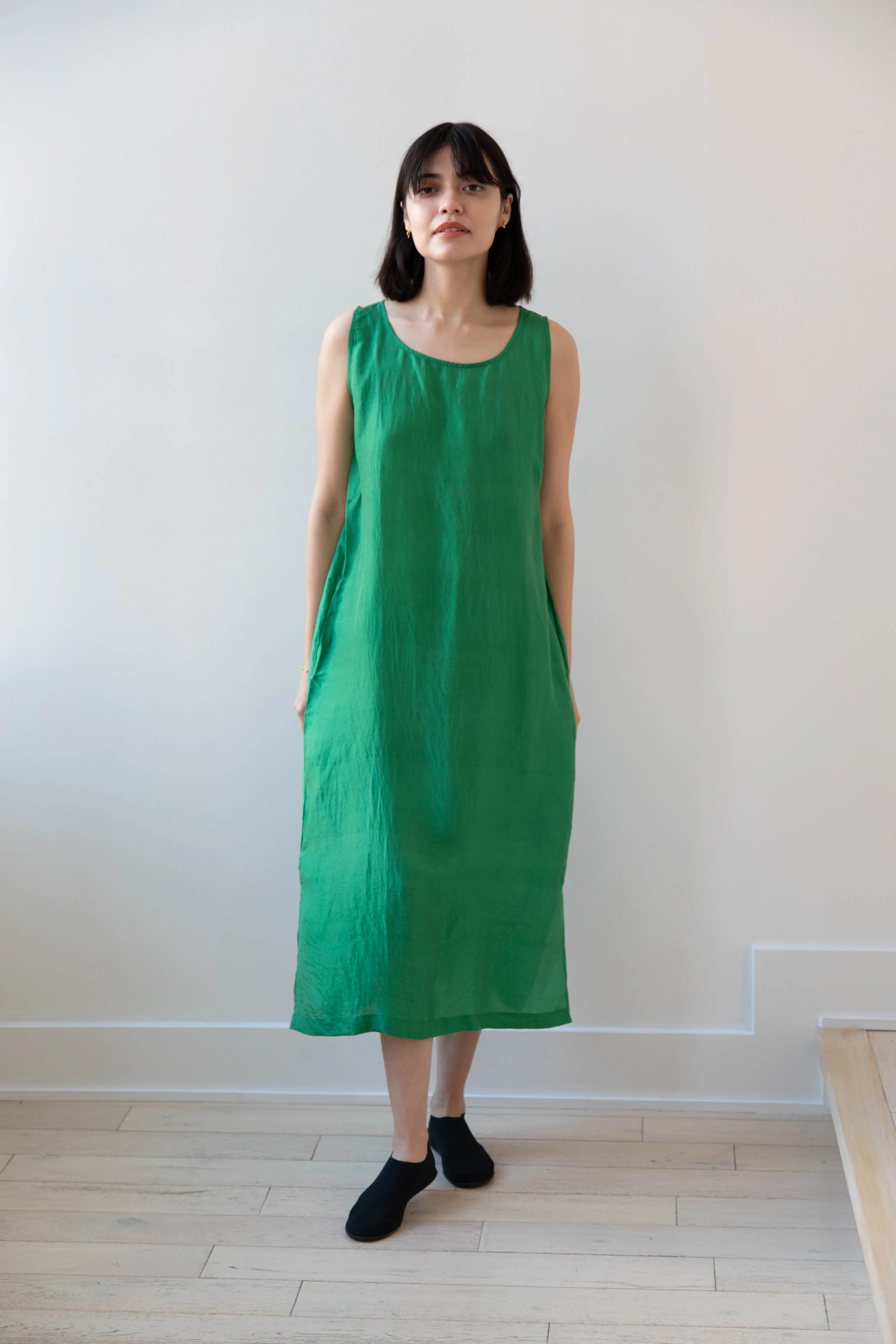 Runaway Bicycle | Mary Dress in Green Silk