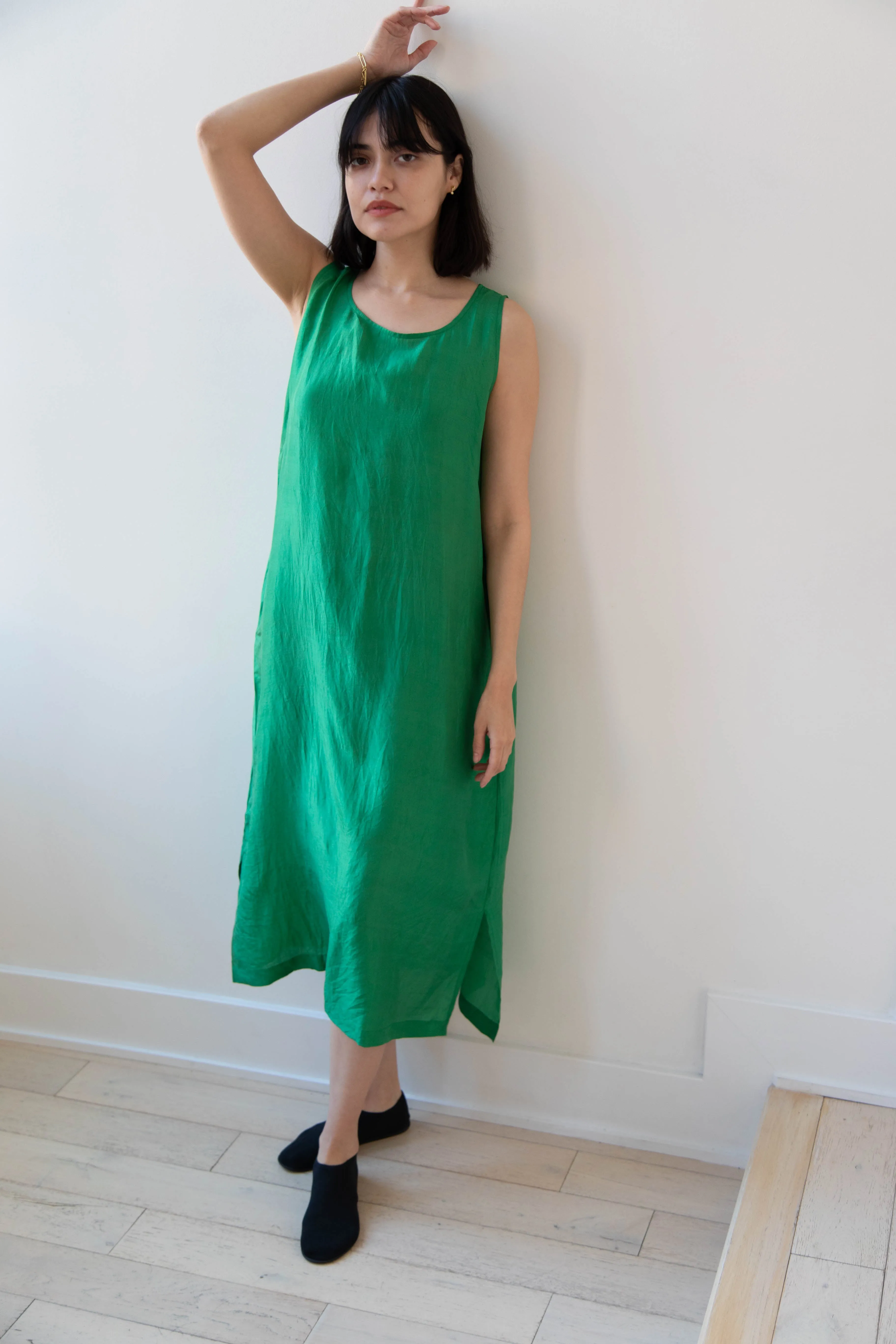 Runaway Bicycle | Mary Dress in Green Silk