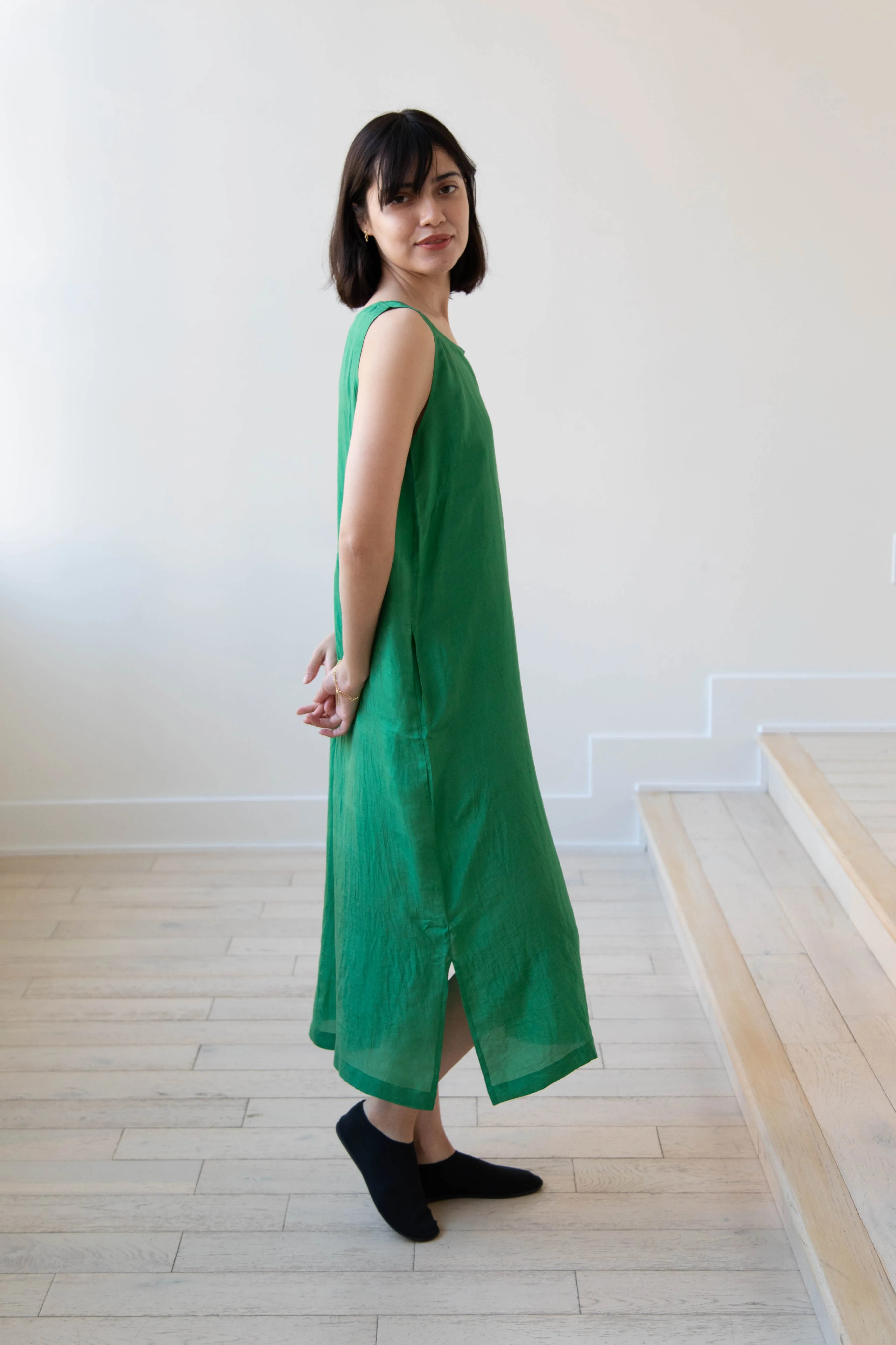 Runaway Bicycle | Mary Dress in Green Silk