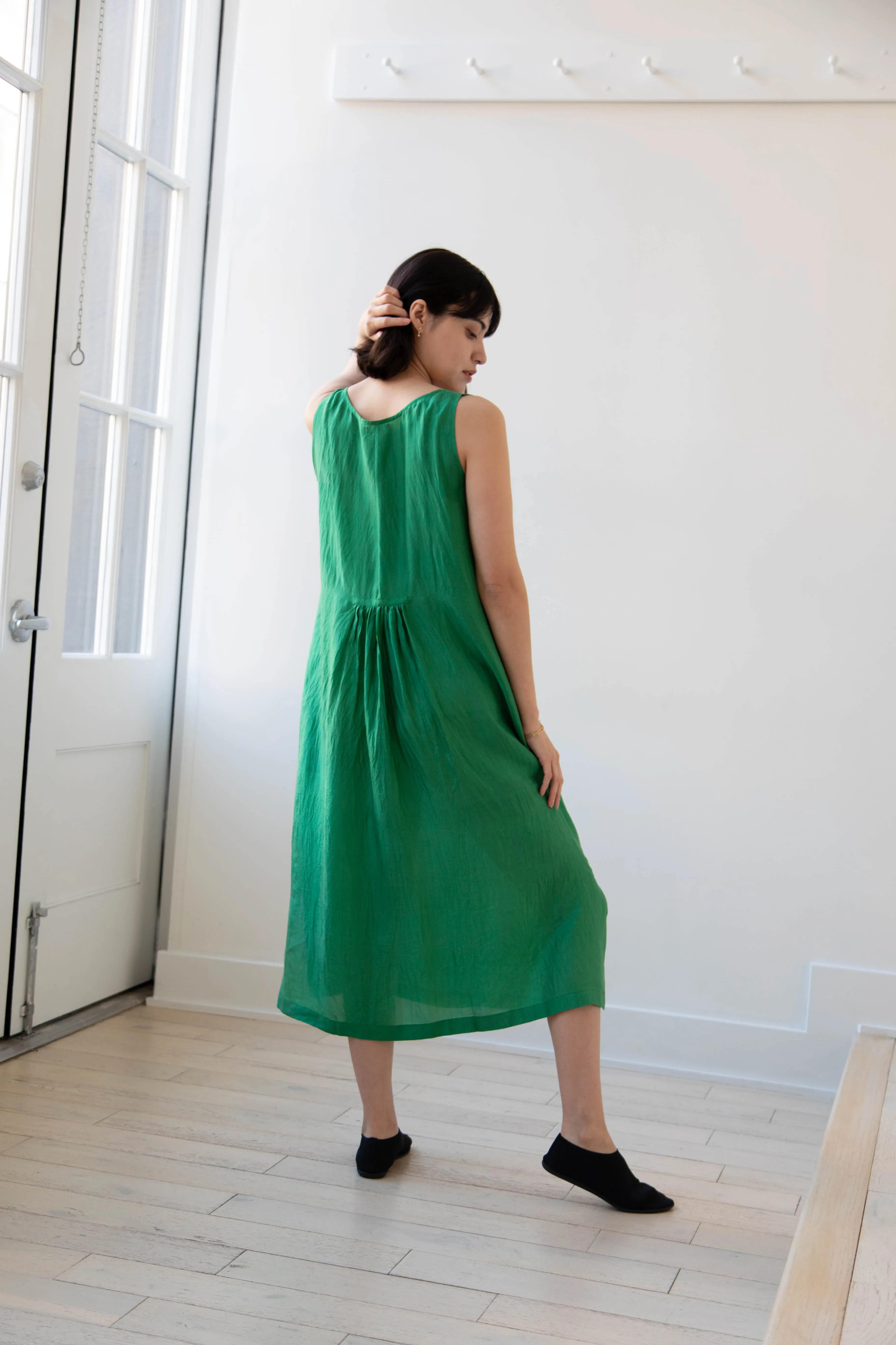 Runaway Bicycle | Mary Dress in Green Silk