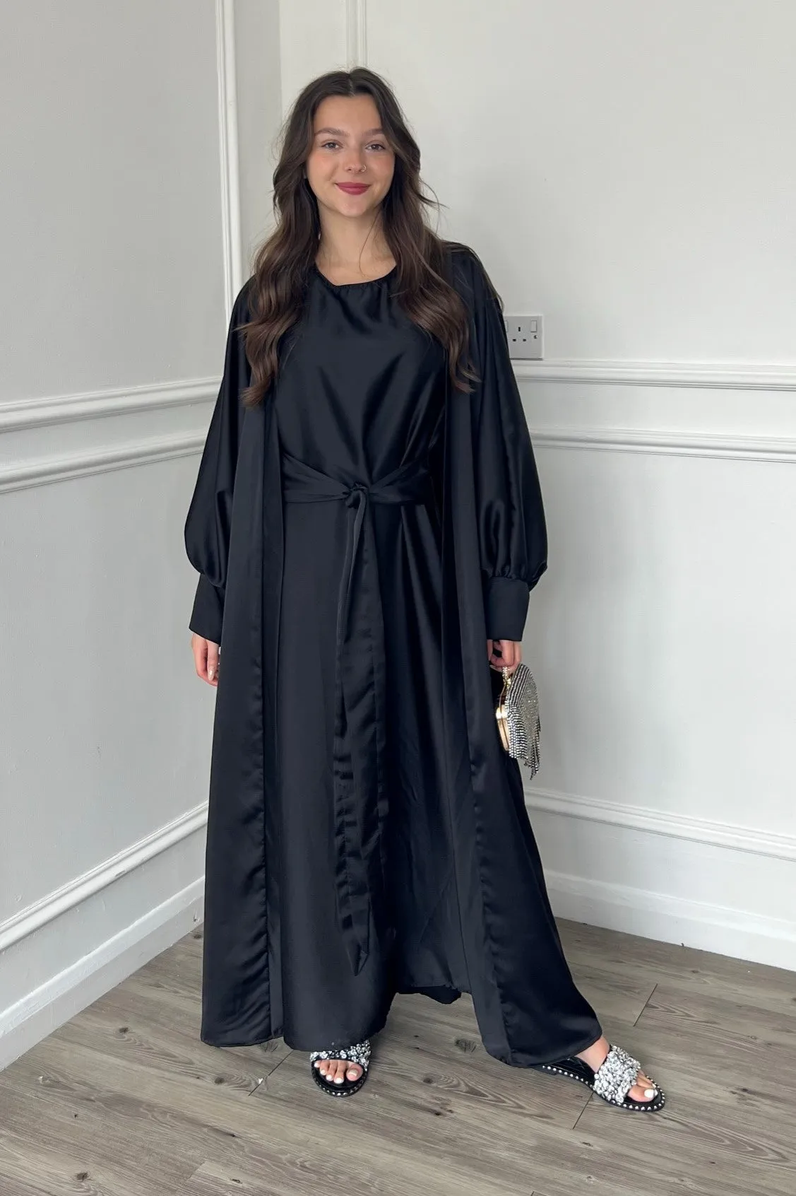 Satin Abaya - Black