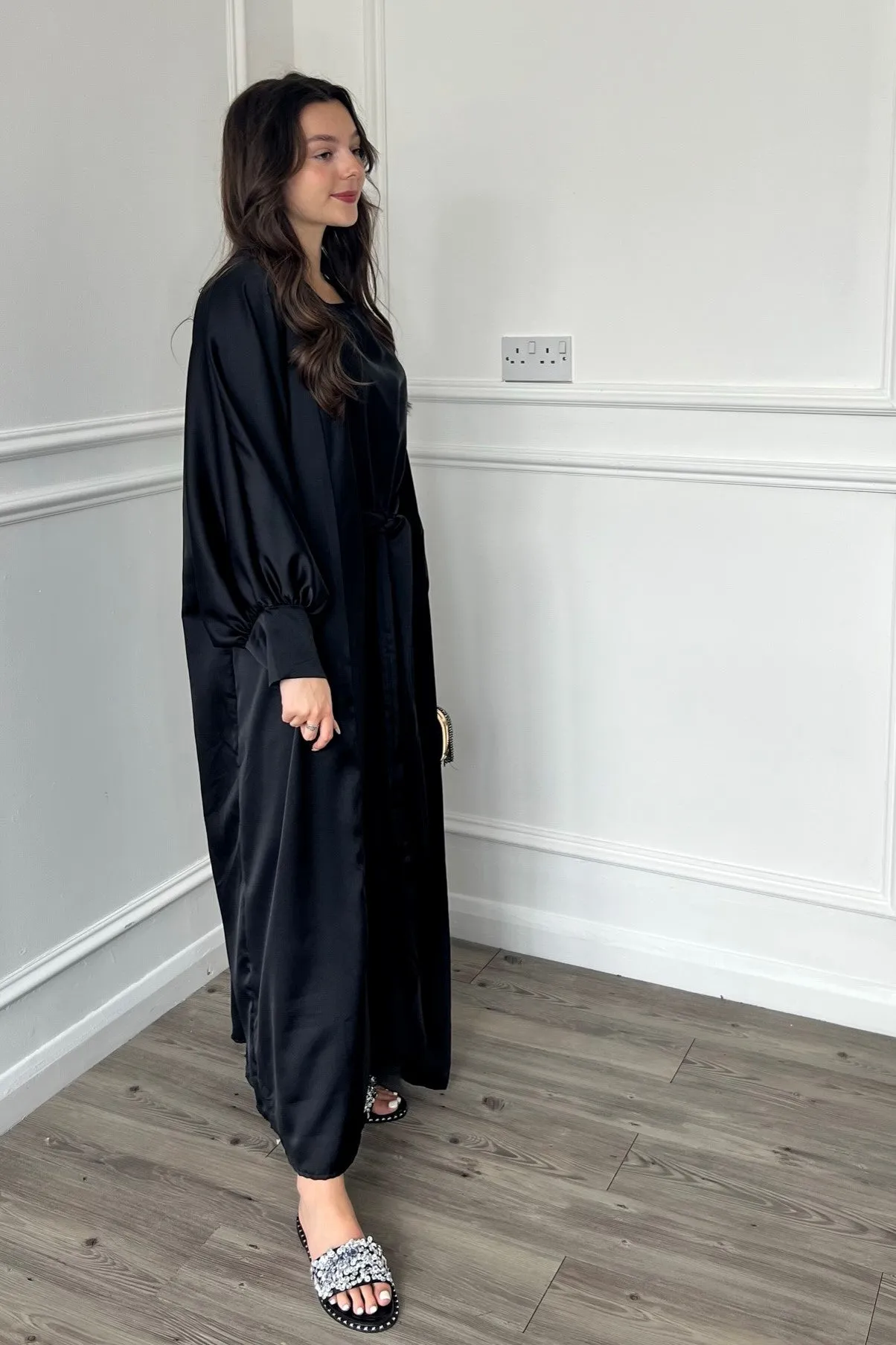Satin Abaya - Black