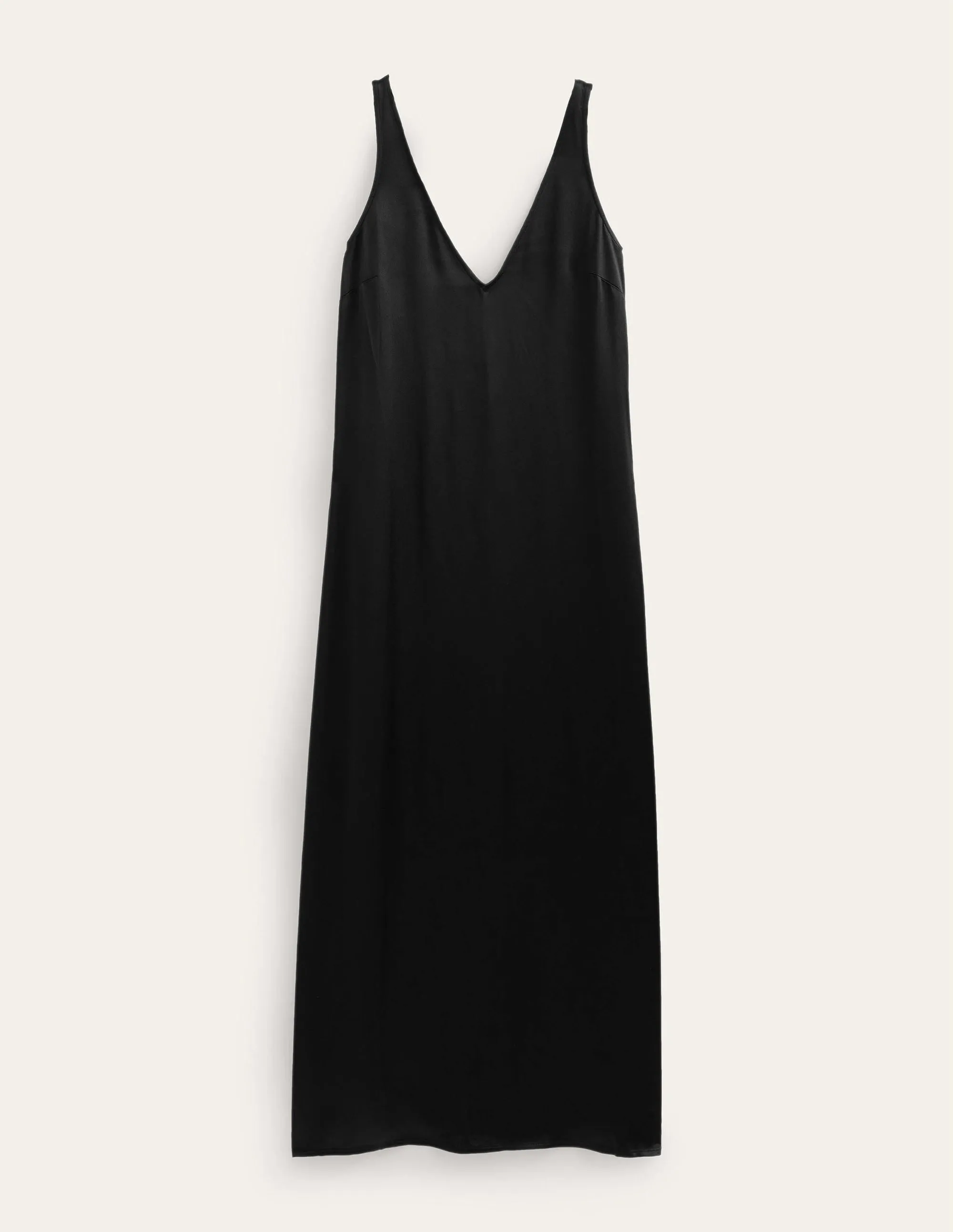 Satin Slip Maxi Dress-Black